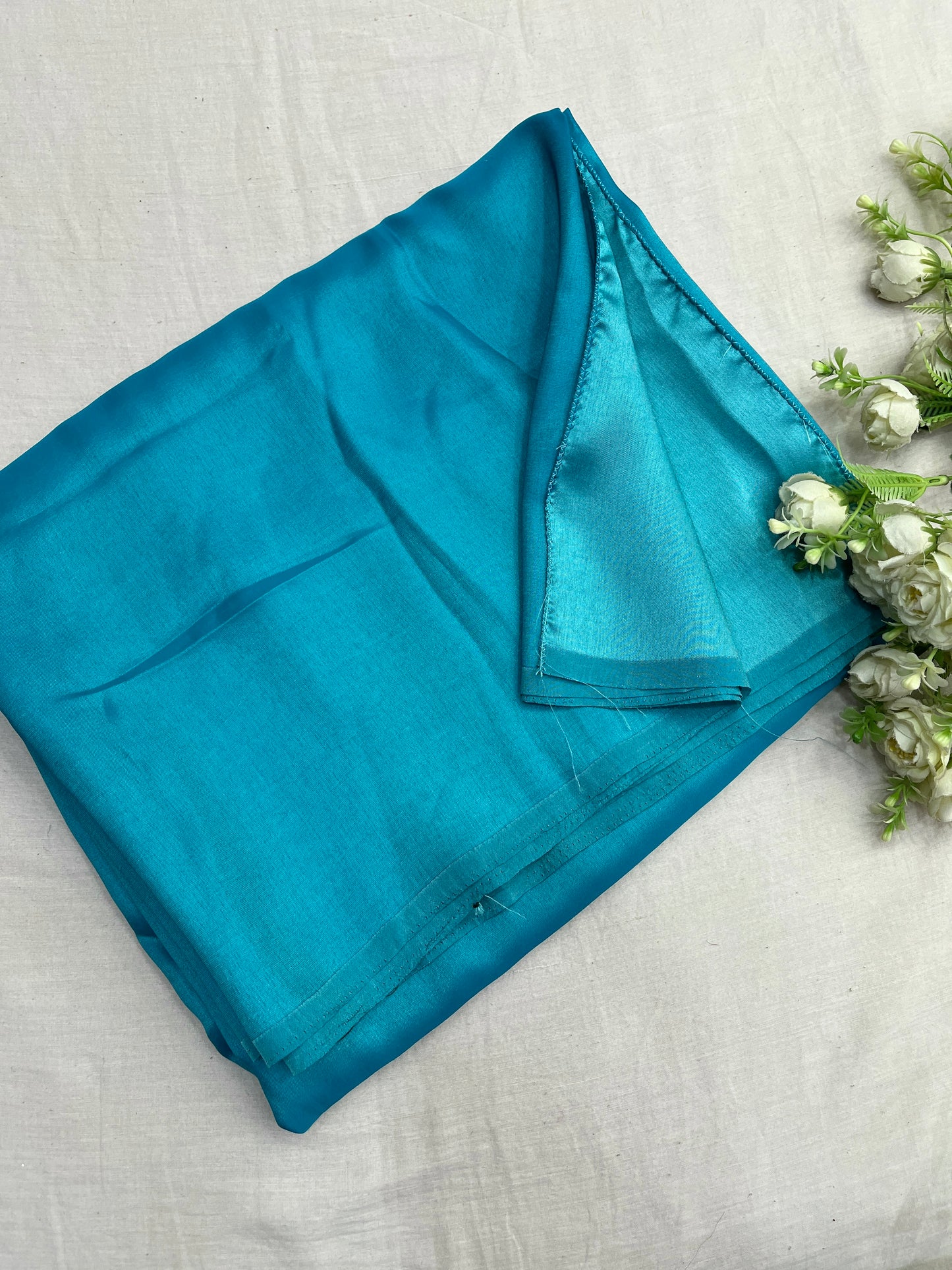 Firozi Malai Silk Plain Saree