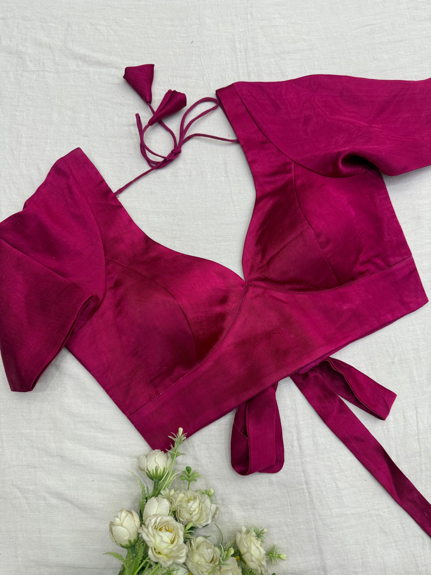 Itrati Rani Sleeves Saree Blouse Set
