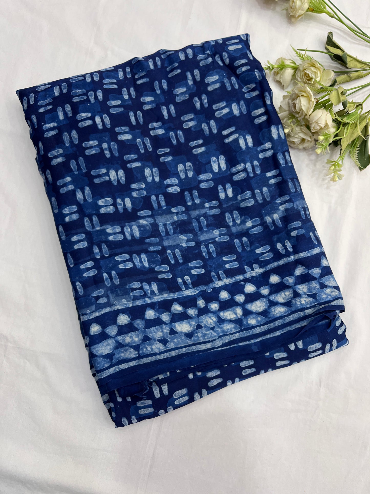 Indigo Modal Silk Saree 7