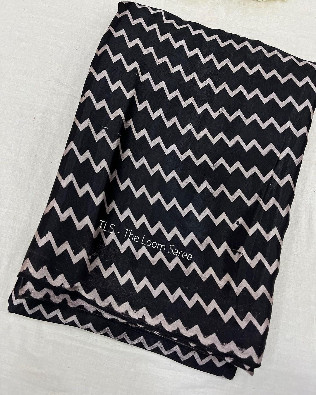 Black Chevron Saree Blouse Co-Ord Set