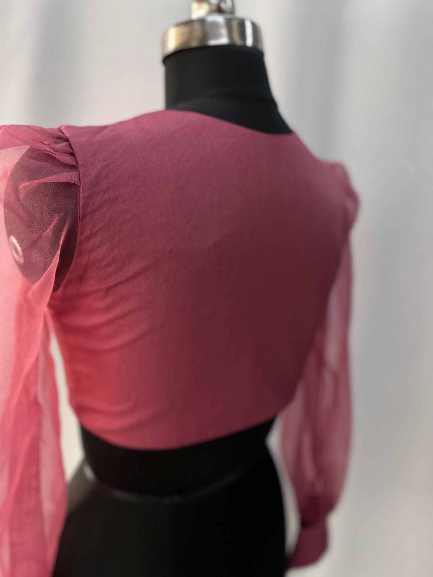 Bougainville Organza Balloon Full Sleeves Blouse