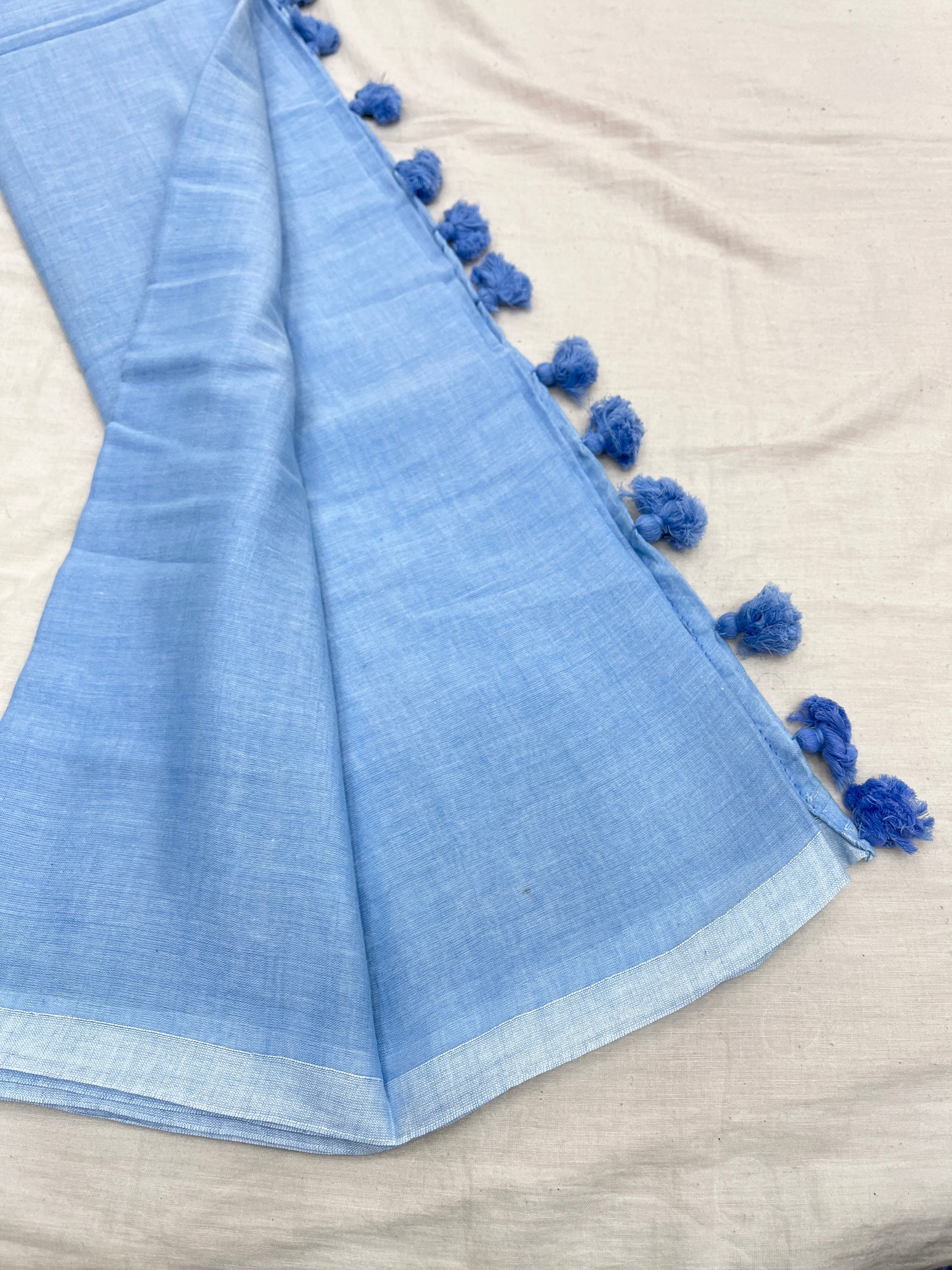 NeelMani Ajrakh Mulmul Saree Blouse Set