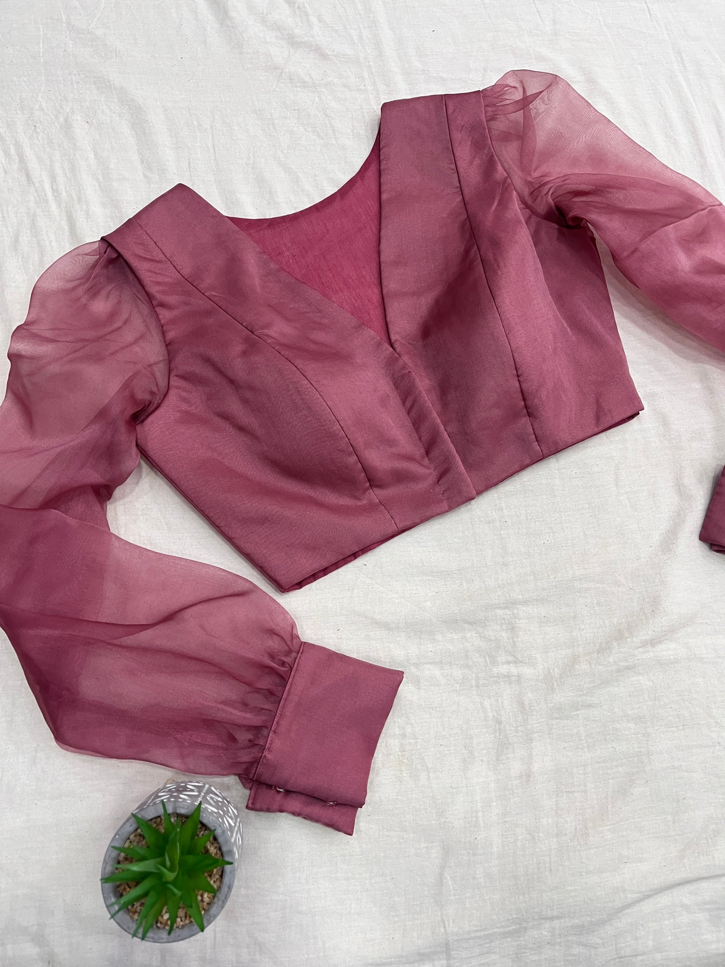 Bougainville Organza Balloon Full Sleeves Blouse