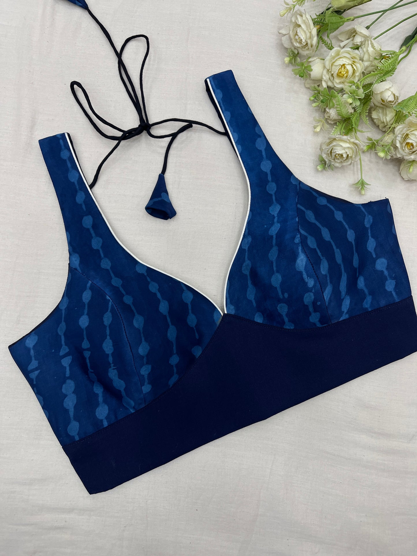 Neel Tara Indigo Saree Blouse Set