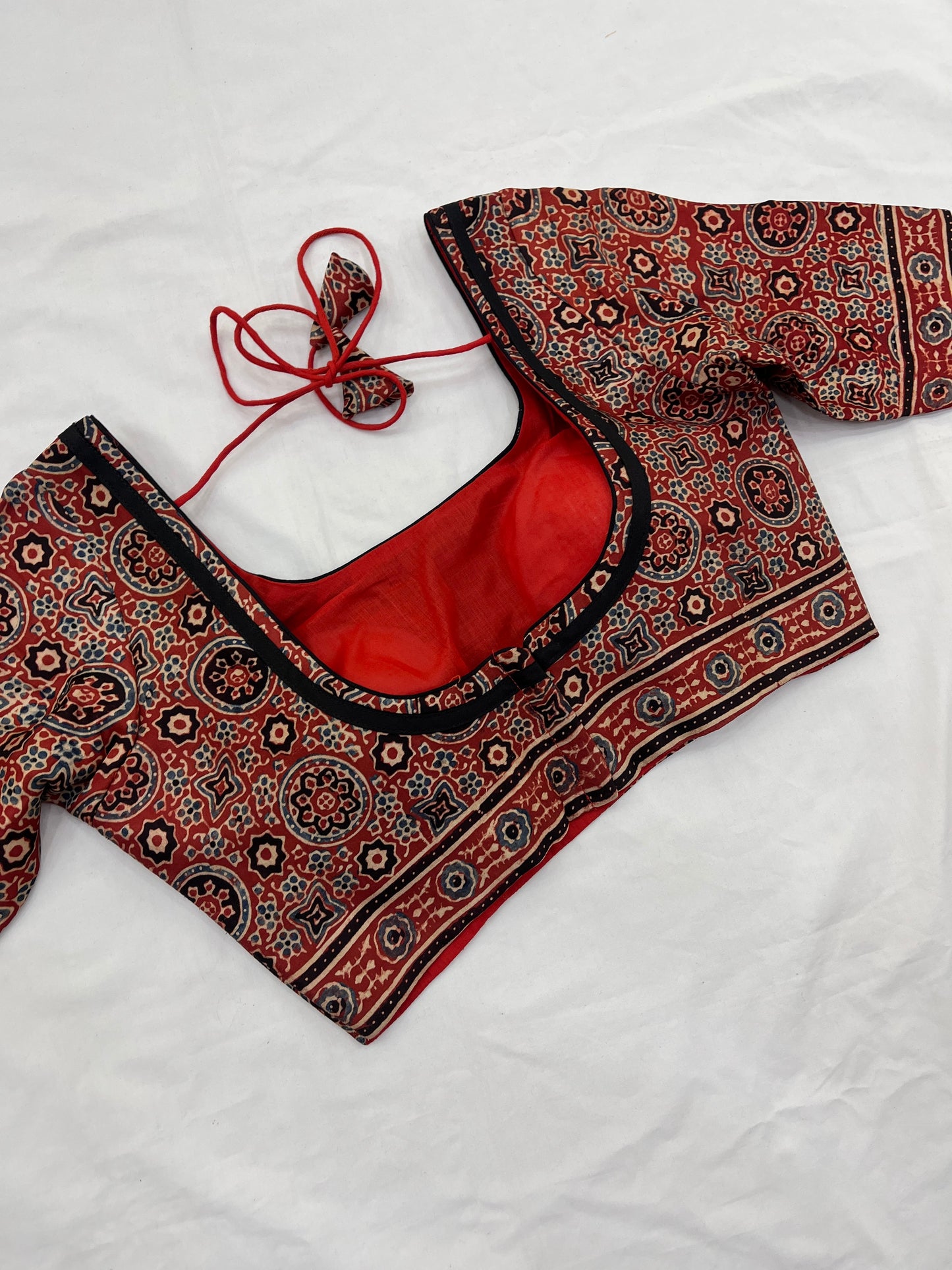 Sagarika Ajrakh Saree Blouse Set