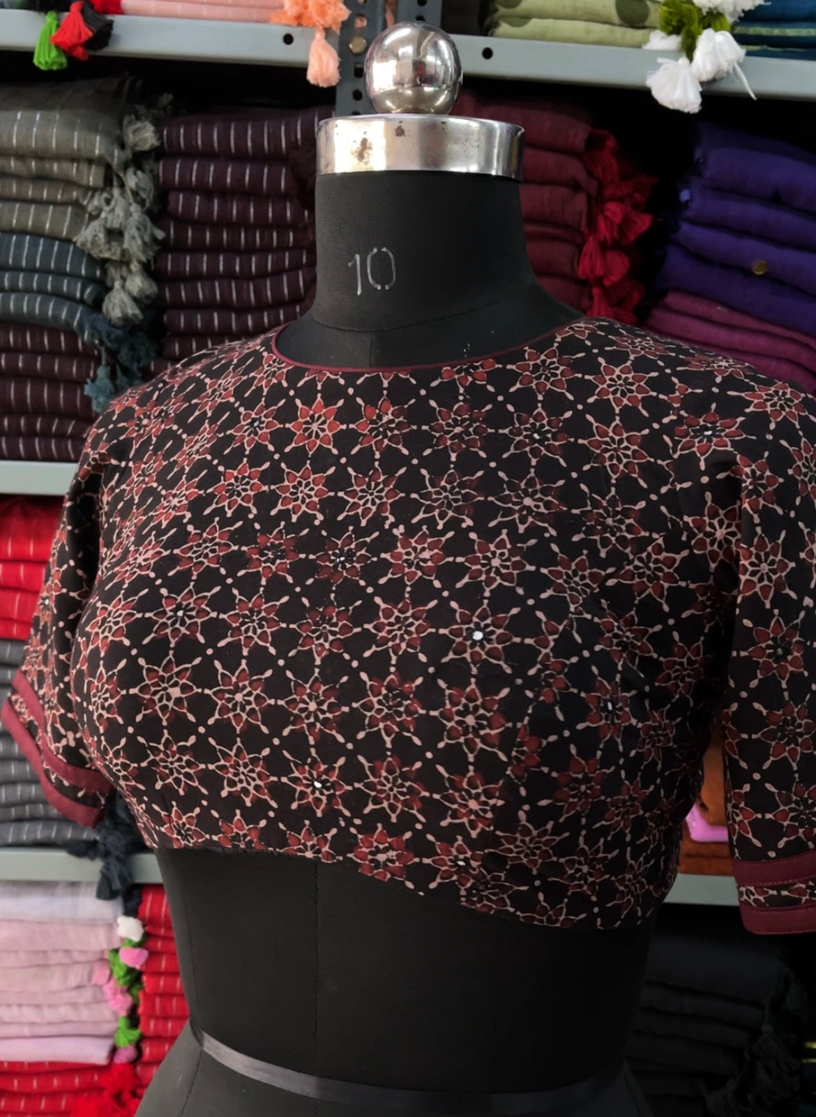 Sitara Ajrakh Mirror Butti Blouse
