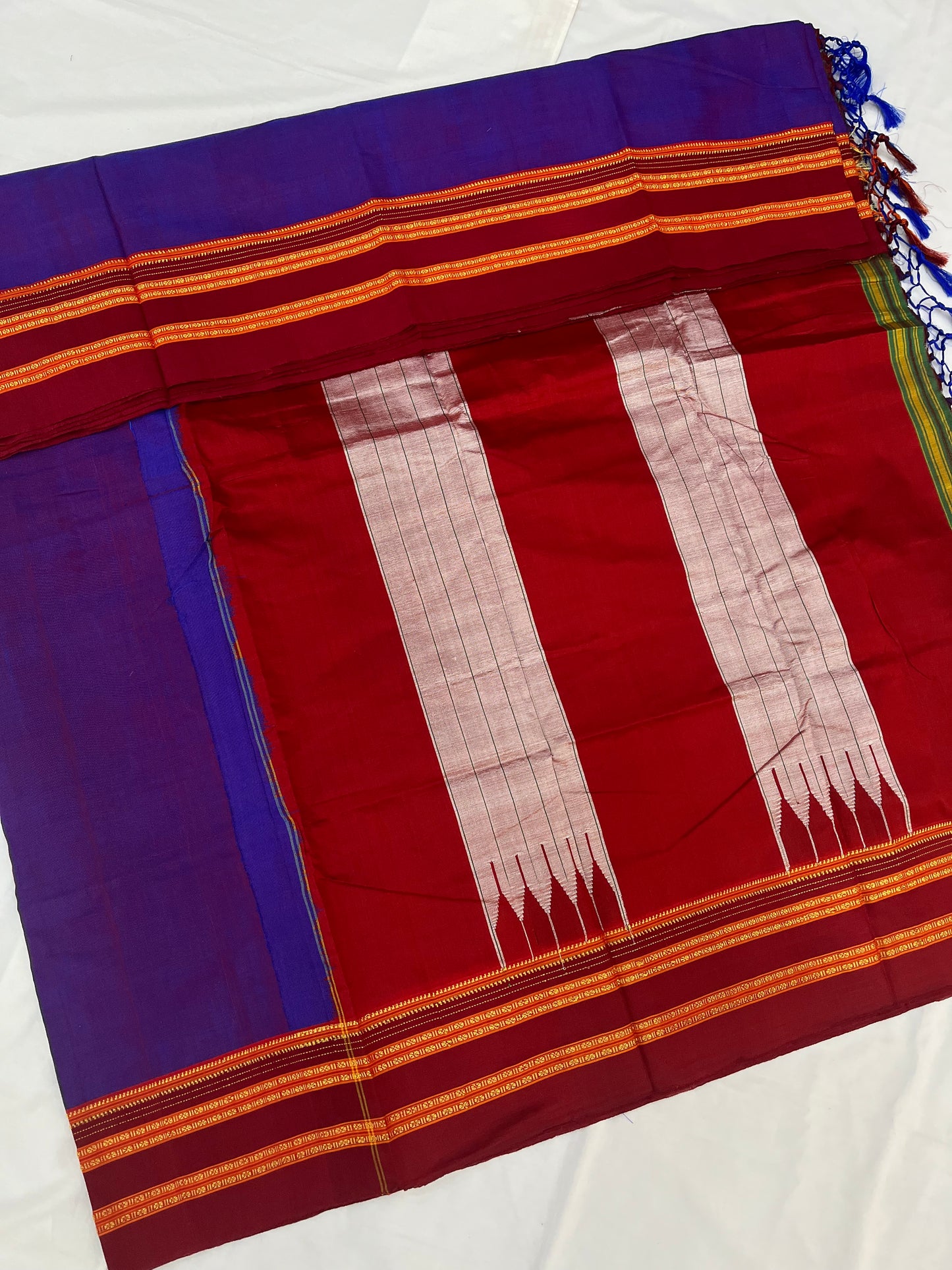 Purple Red Viscose Ilkal Saree