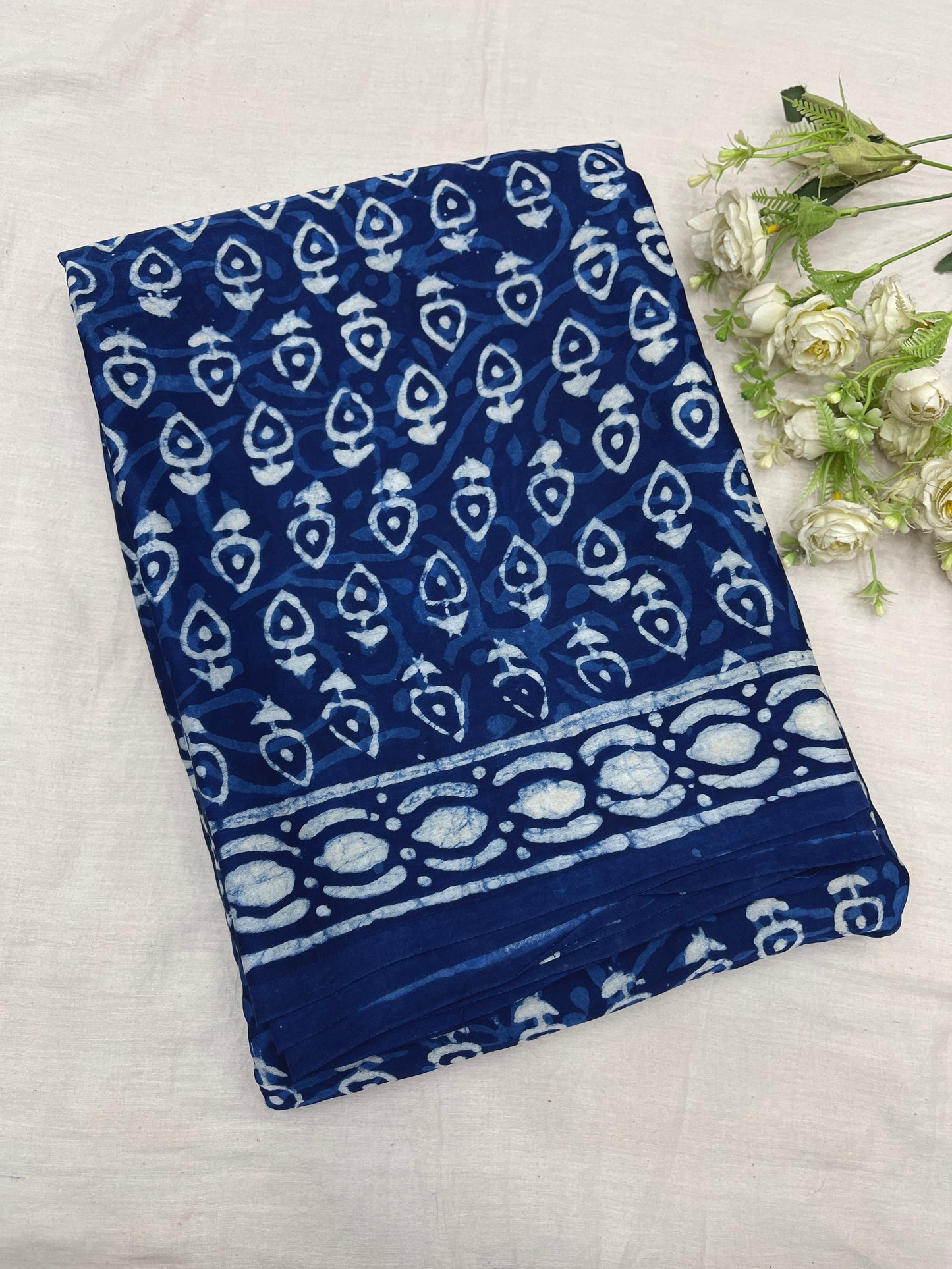 Neel Tara Indigo Saree Blouse Set