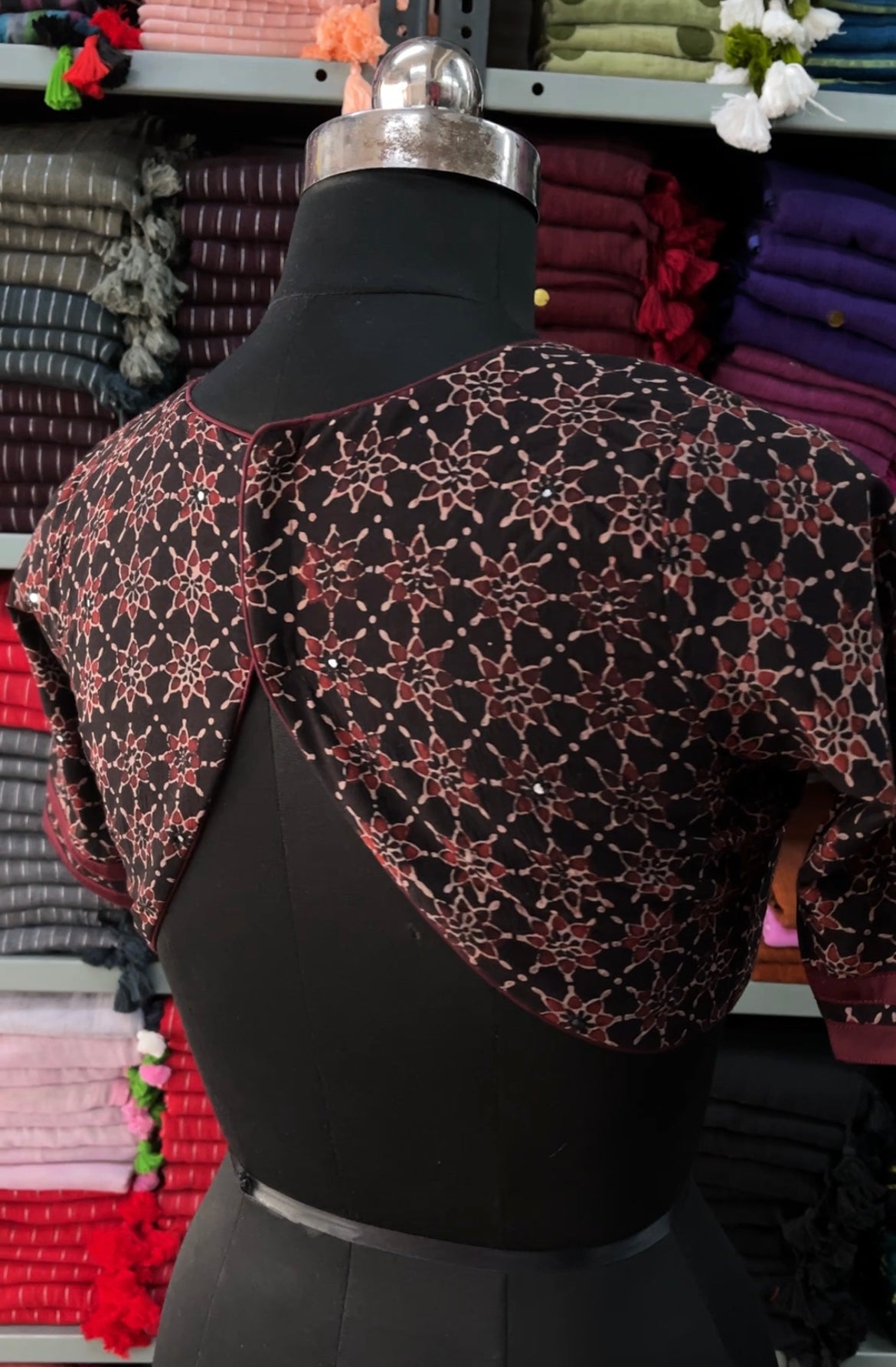 Sitara Ajrakh Mirror Butti Blouse