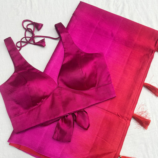 Itrati Rani Modal Silk Saree Blouse Set
