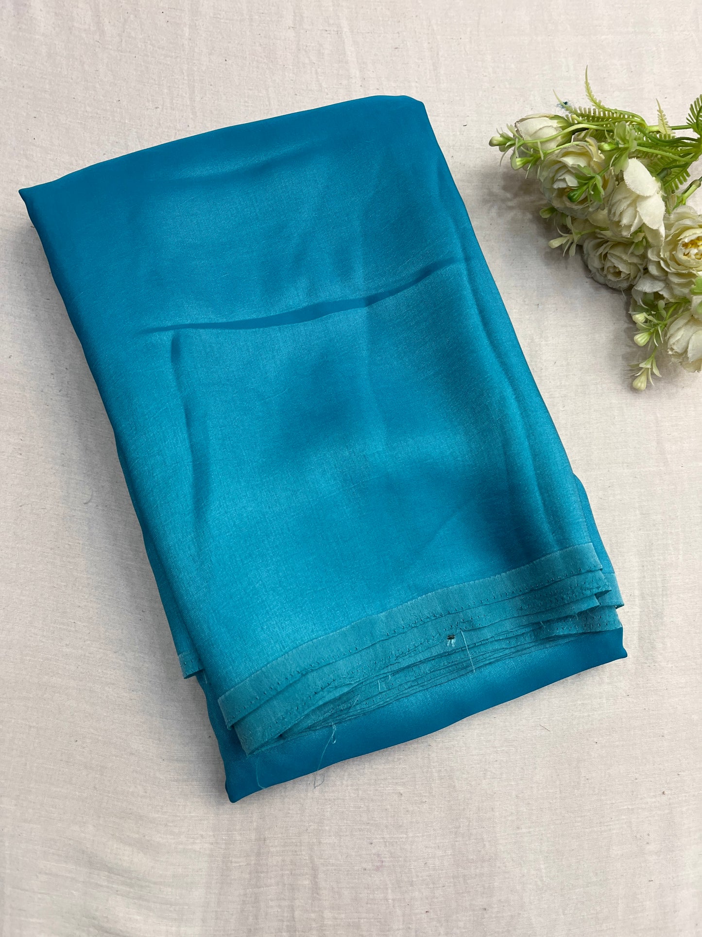 Firozi Malai Silk Plain Saree