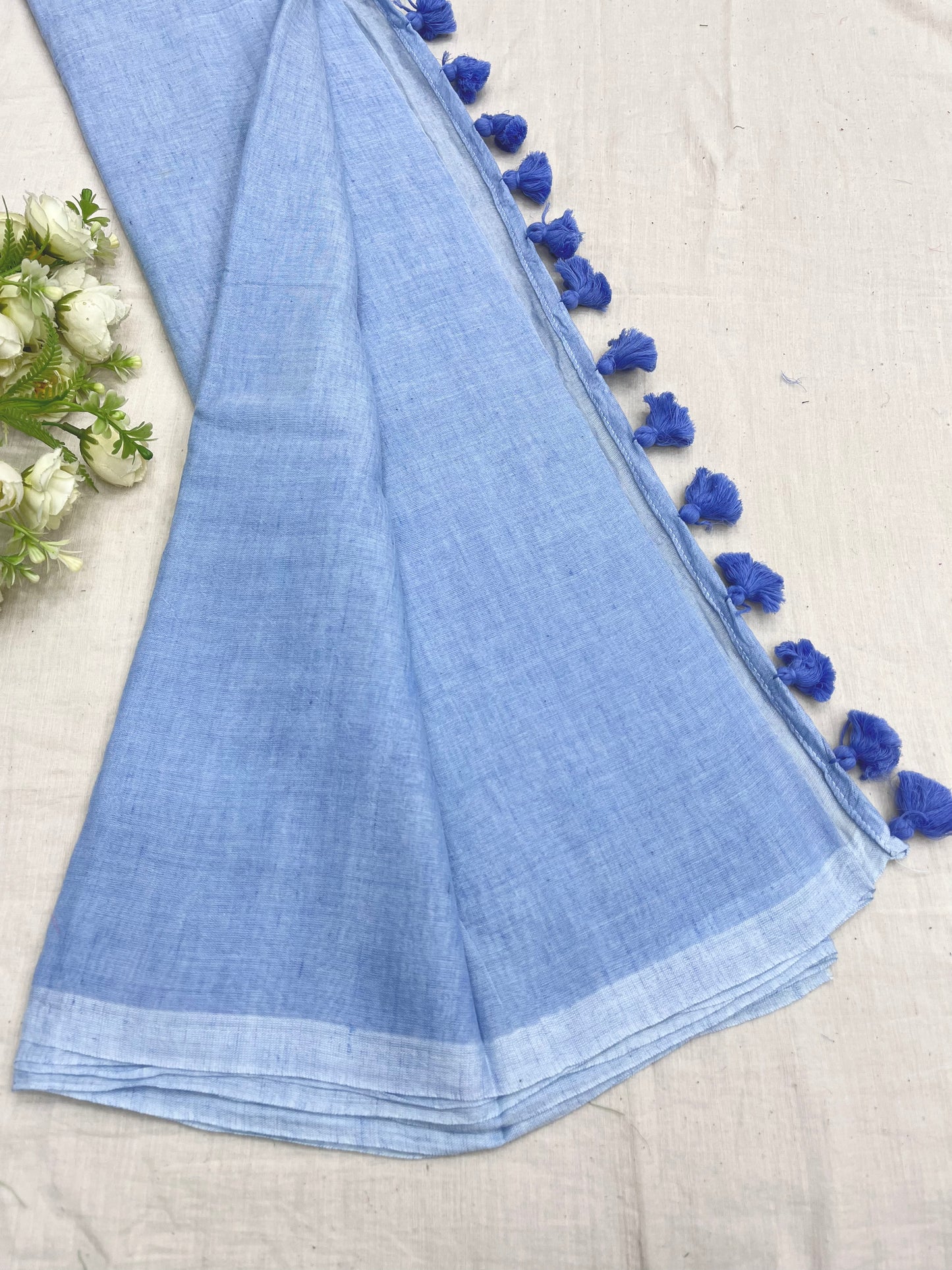 Sky Mulmul Saree