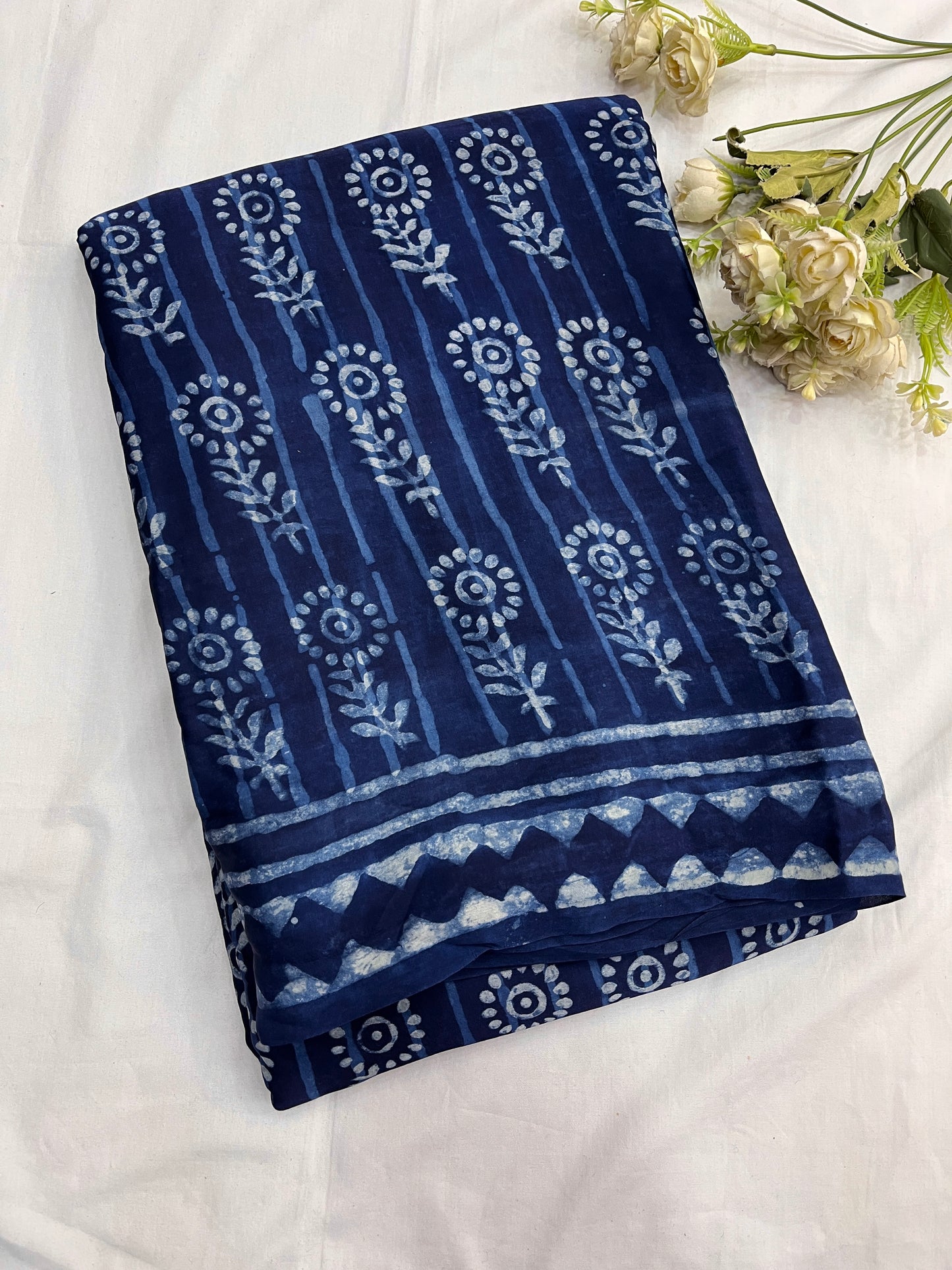 Indigo Modal Silk Saree 8