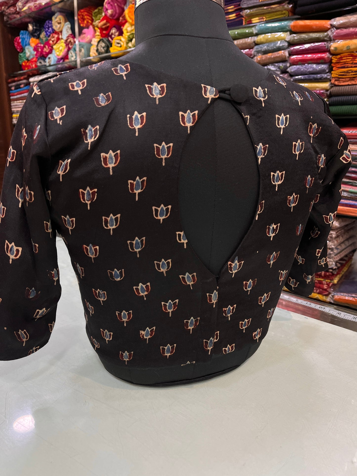 The Lotus Ajrakh Modal Silk Blouse
