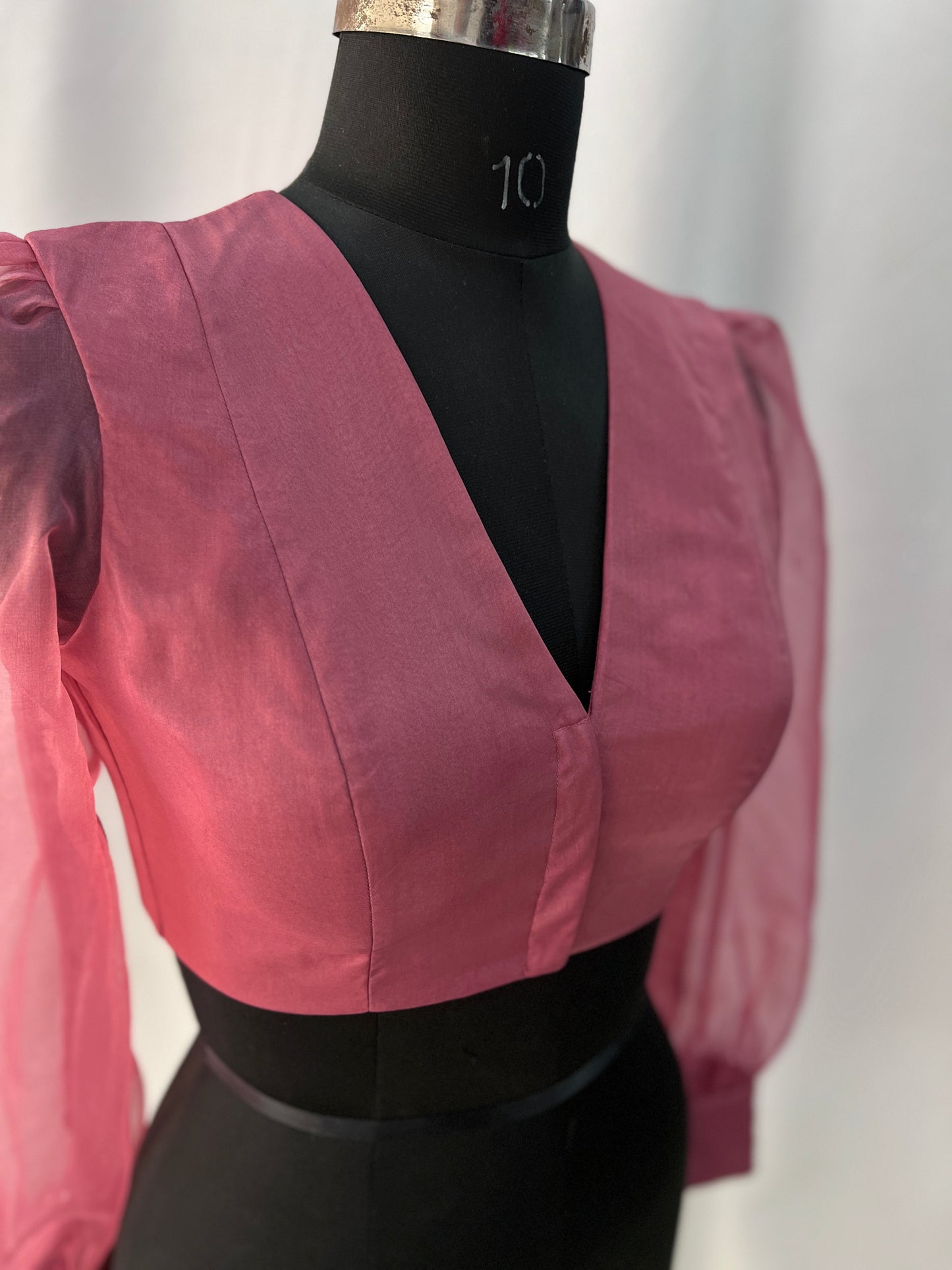 Bougainville Organza Balloon Full Sleeves Blouse