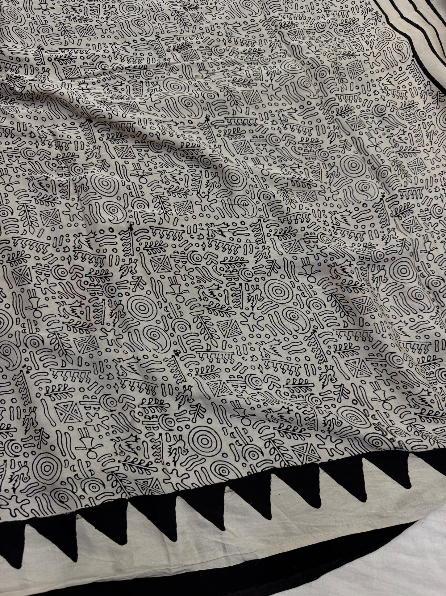 Gulmandi Stripes Ajrakh Print Modal Silk Saree