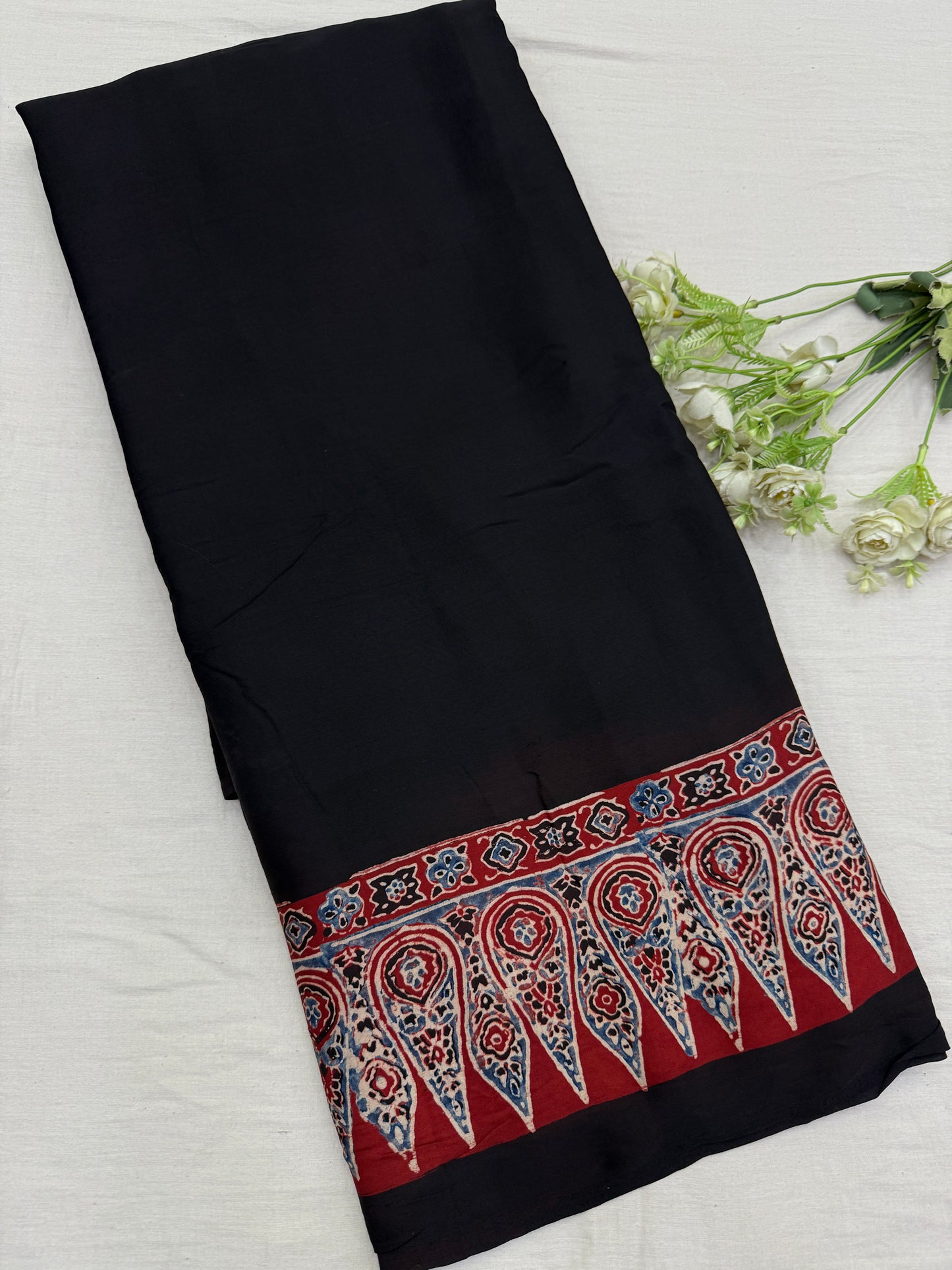 Kalki Raag Ajrakh Print Modal Silk Saree
