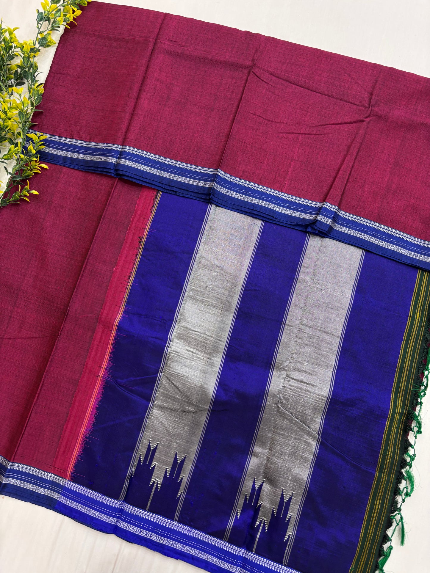 Magenta Blue Viscose Ilkal Saree