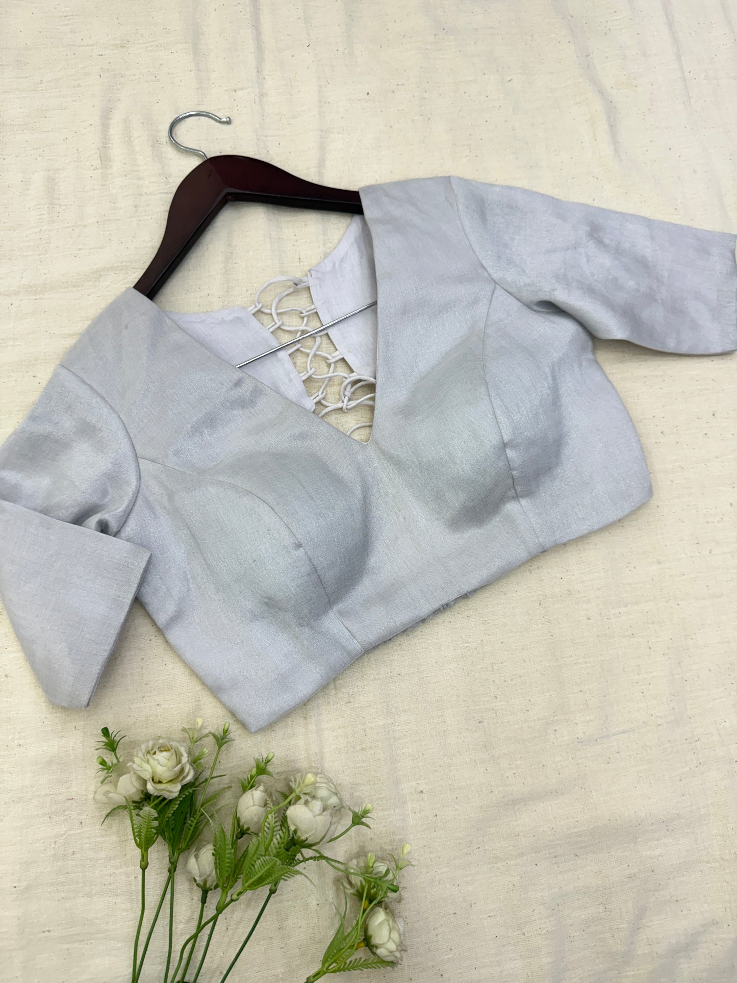 Moonlit Muse Tissue Elastic Sleeves Blouse