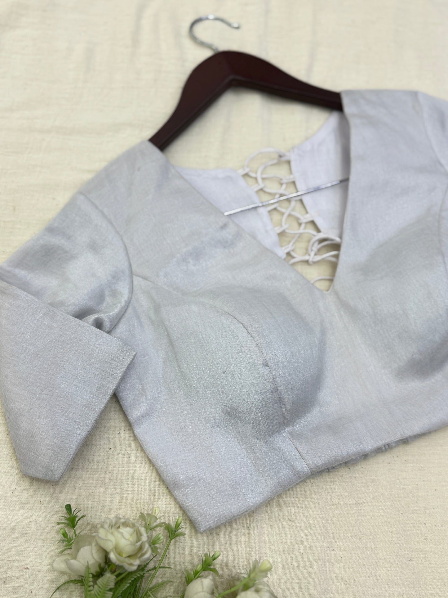 Moonlit Muse Tissue Elastic Sleeves Blouse