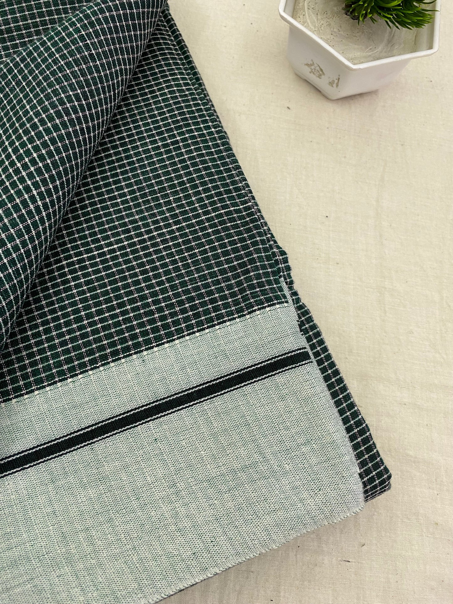 Sephia Green Patteda Anchu Saree