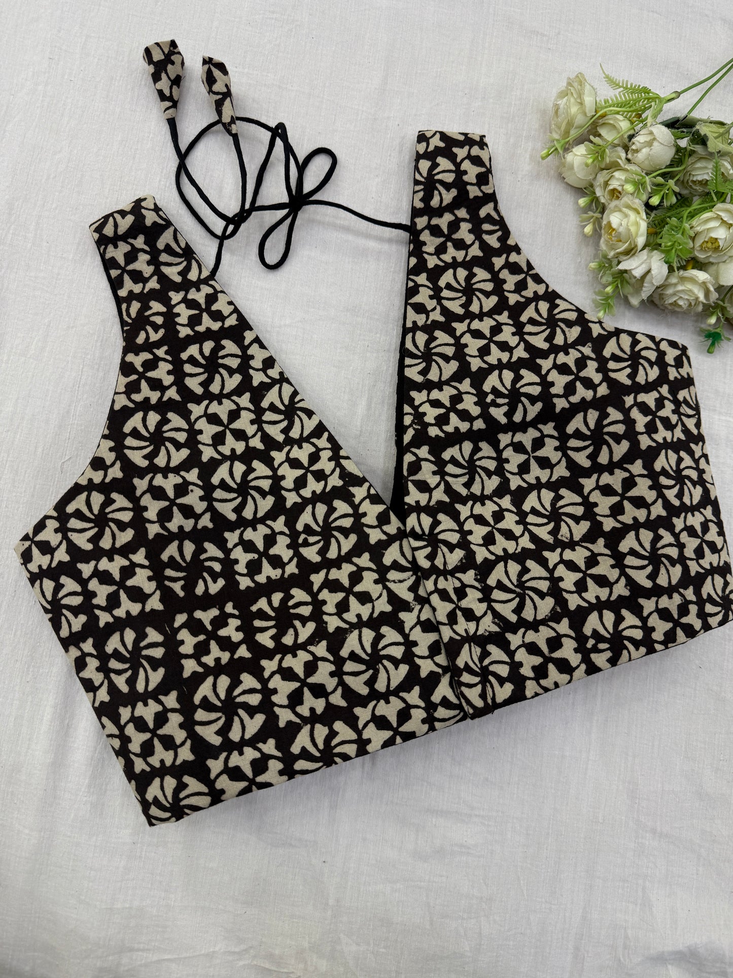 Geometric Ajrakh Cotton Sleeveless Blouse