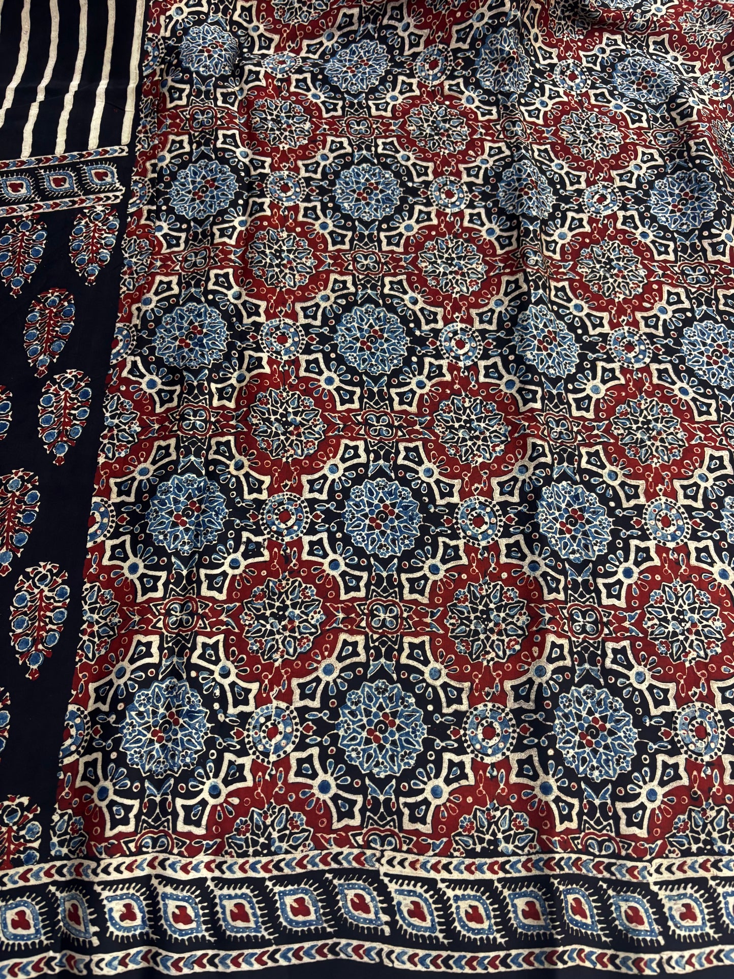 Raat Raag Ajrakh Modal Silk Saree