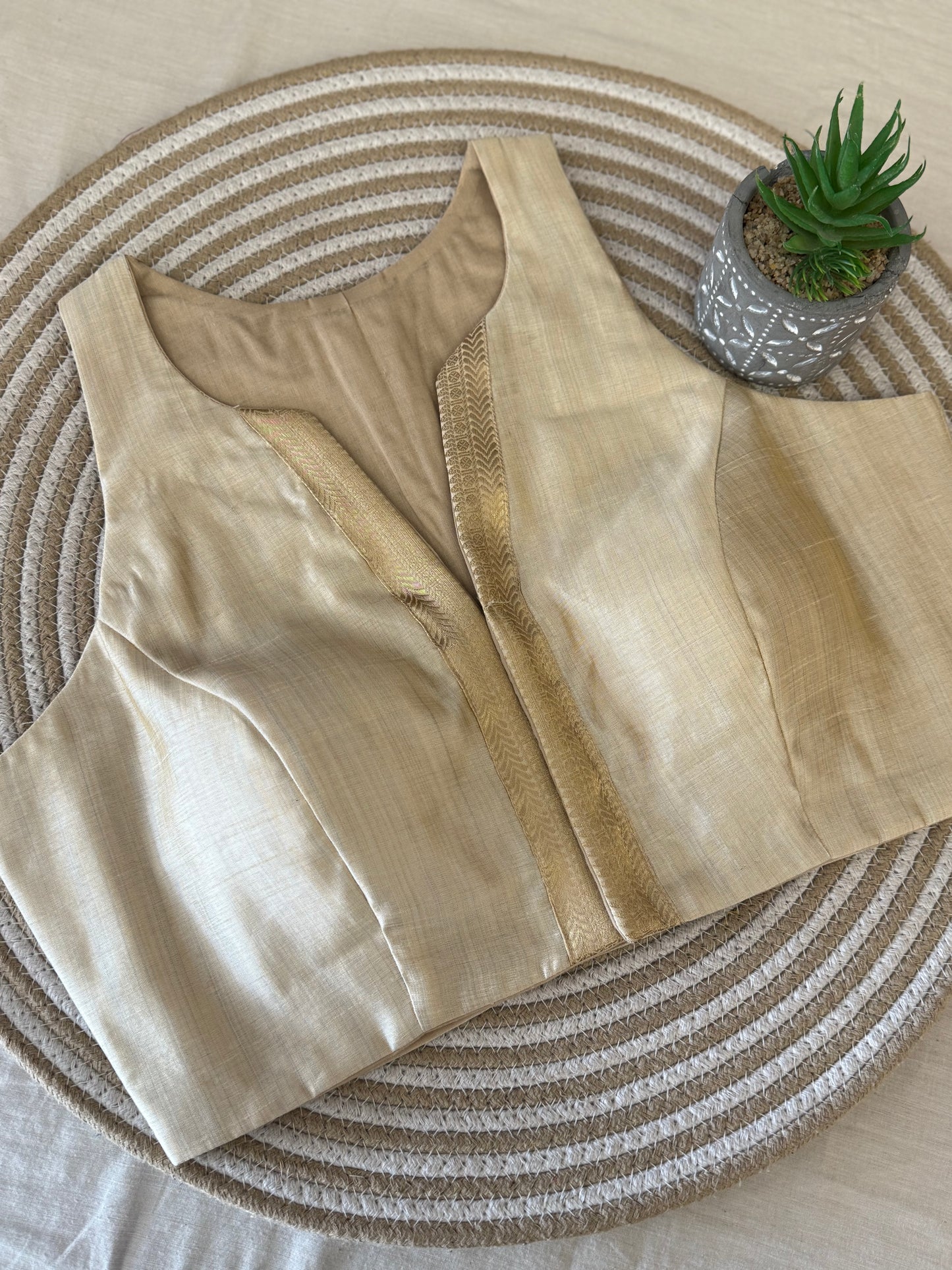 Onam Racer Back Dupion Silk Blouse