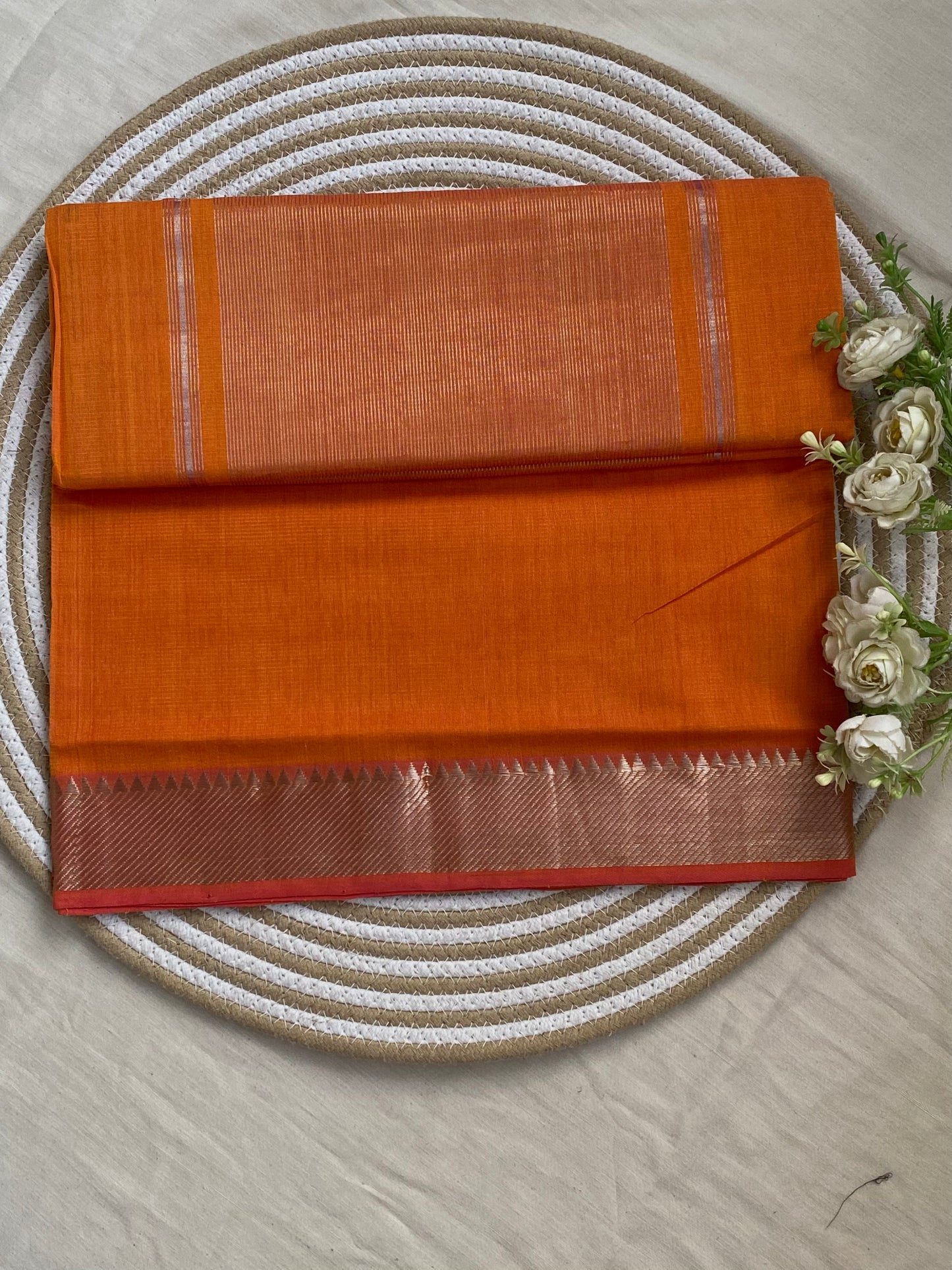 Silver Border Mangalgiri Cotton Saree 03