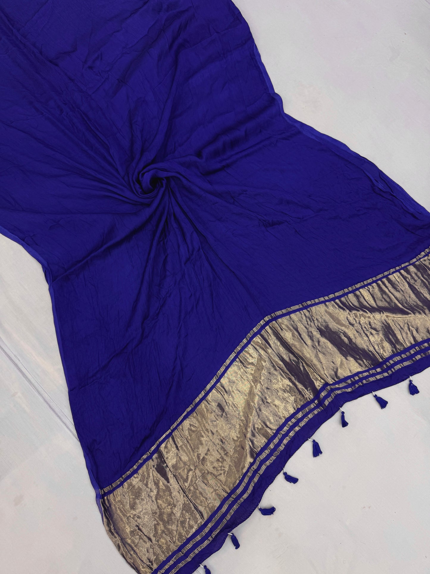 Royal Blue Modal Silk Lagdi Pallu Saree