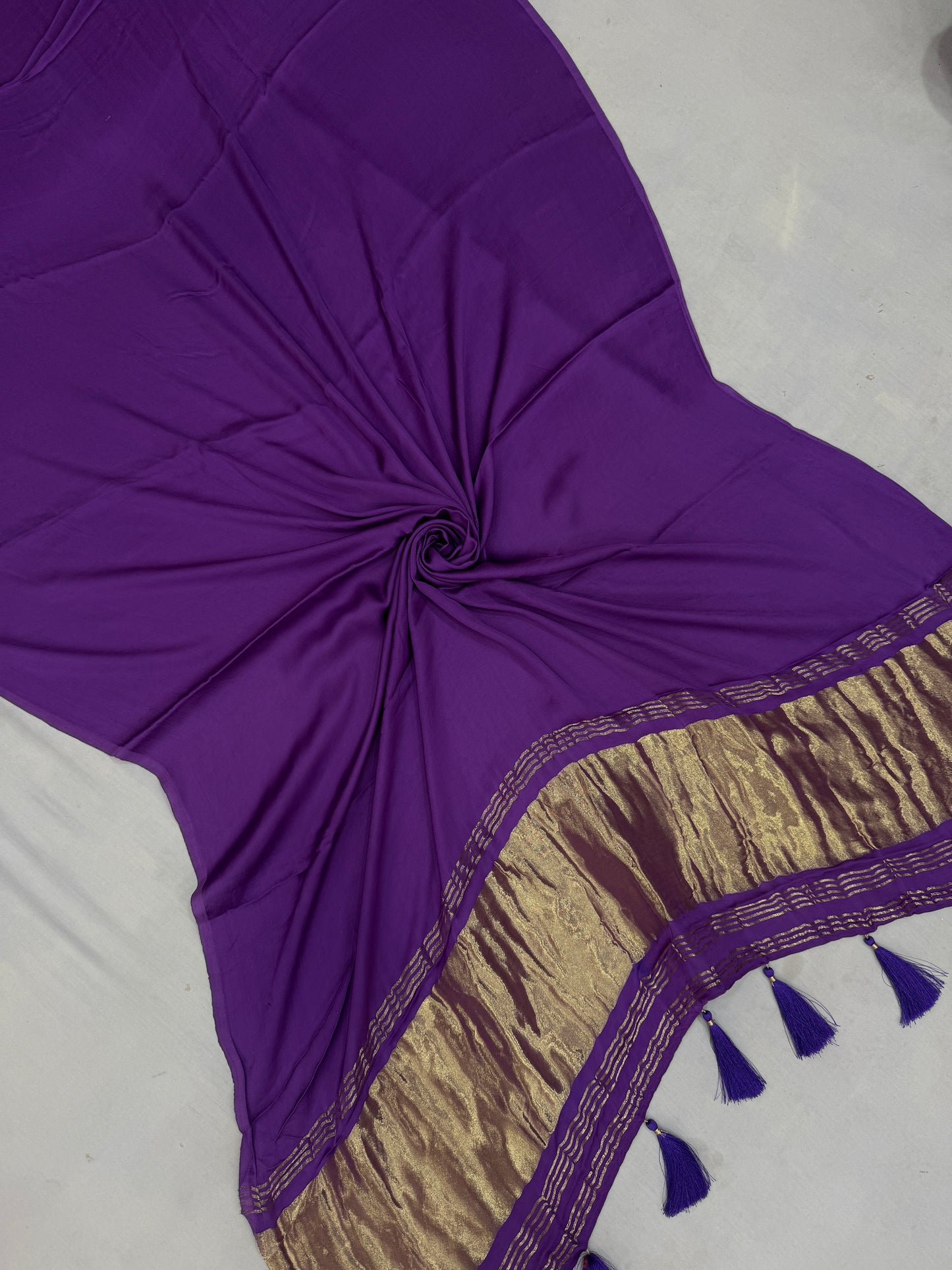 Matte Lavender Modal Silk Lagdi Pallu Saree