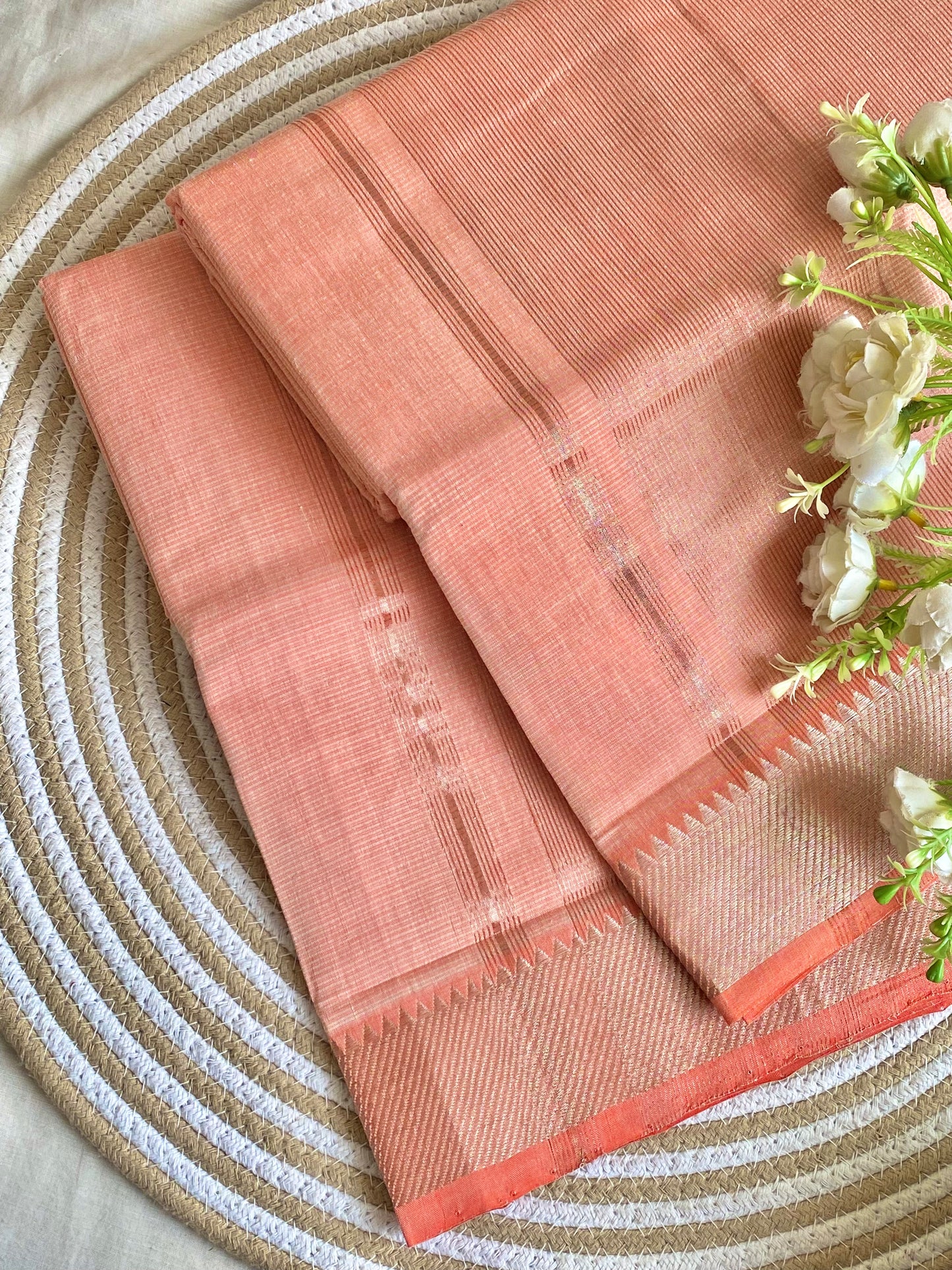 Silver Border Mangalgiri Cotton Saree 16