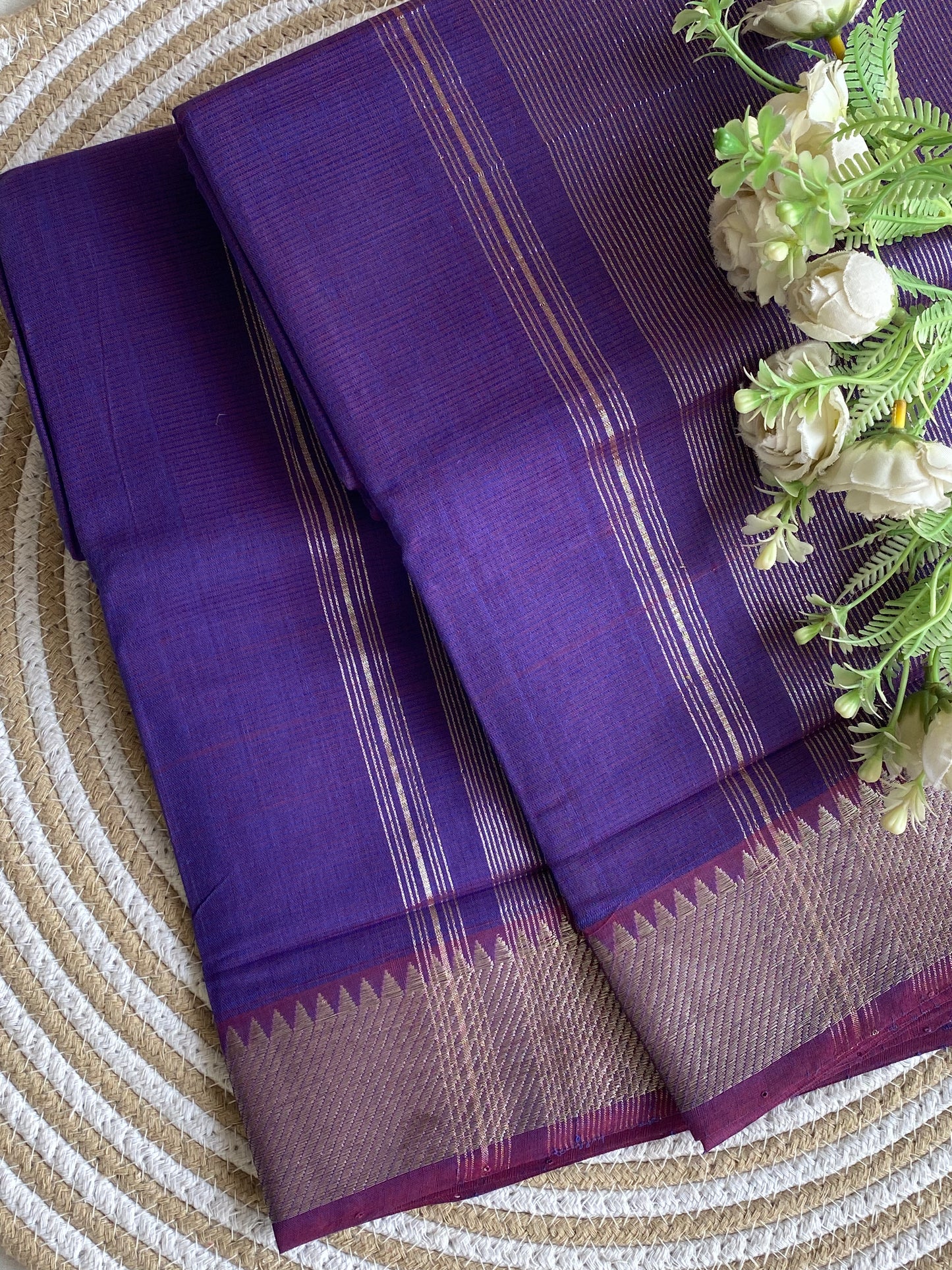 Silver Border Mangalgiri Cotton Saree 23