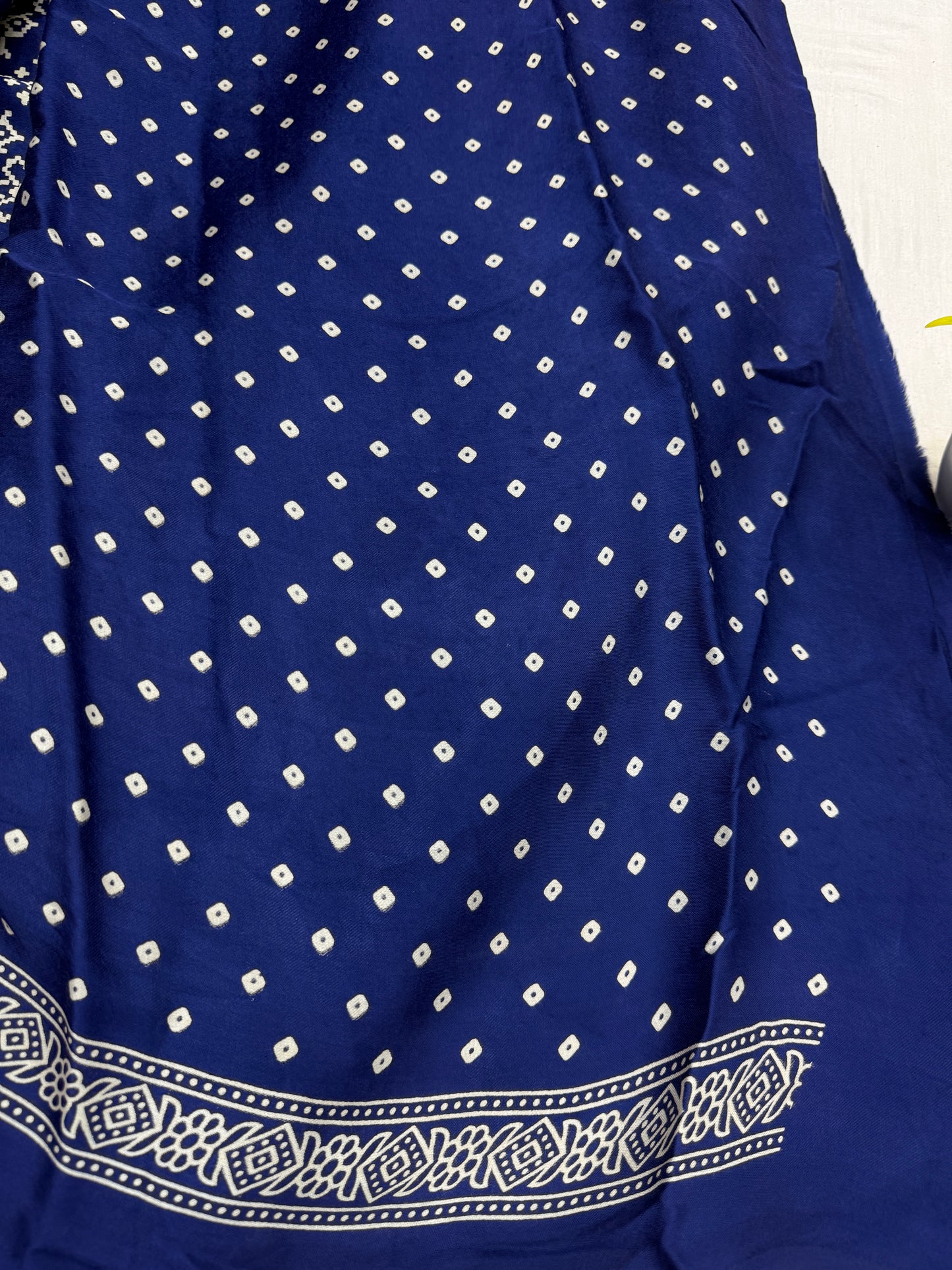 Blue Balochi Baithak Ajrakh Modal Silk Saree