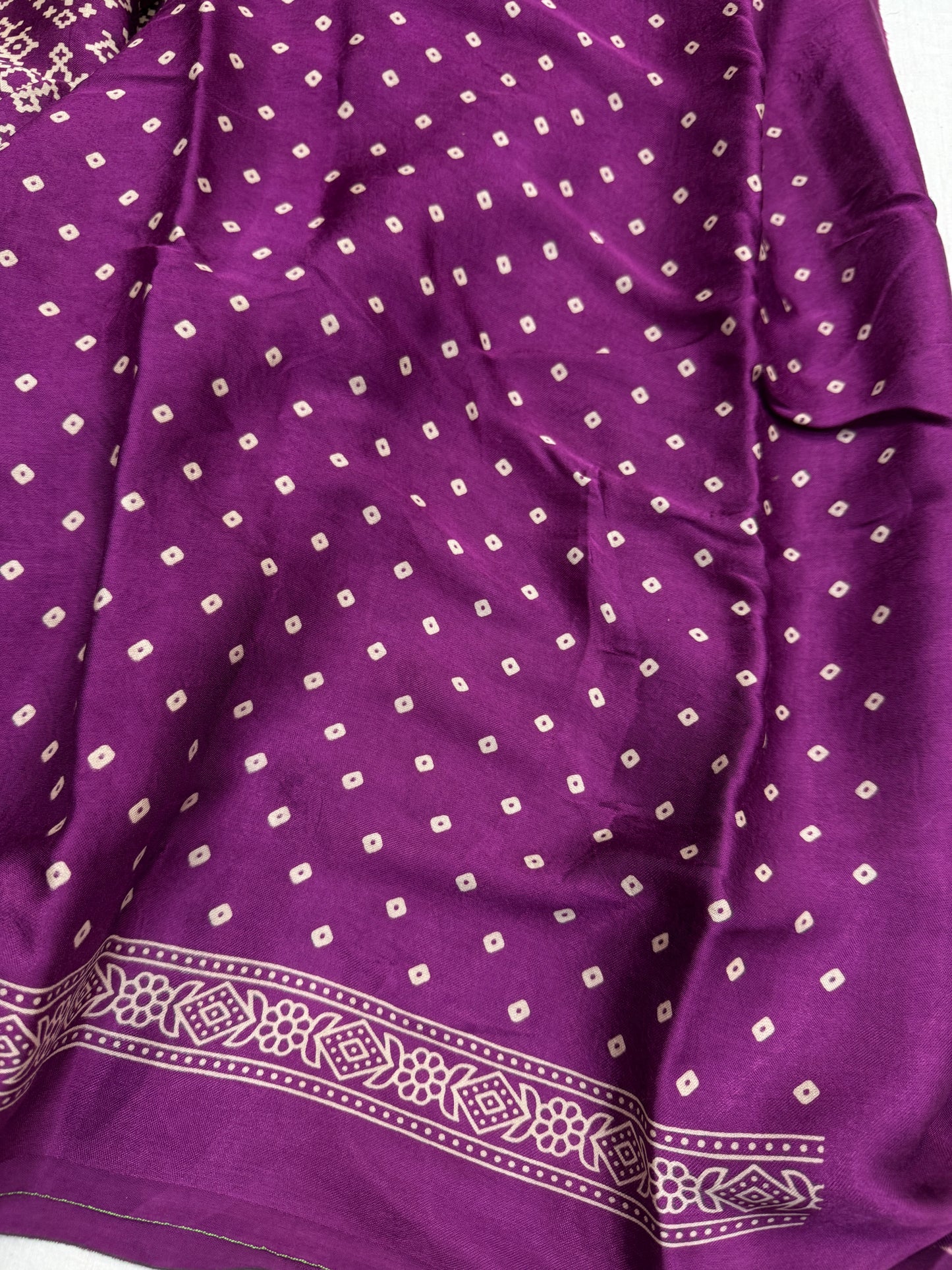 Purple Balochi Baithak Ajrakh Modal Silk Saree