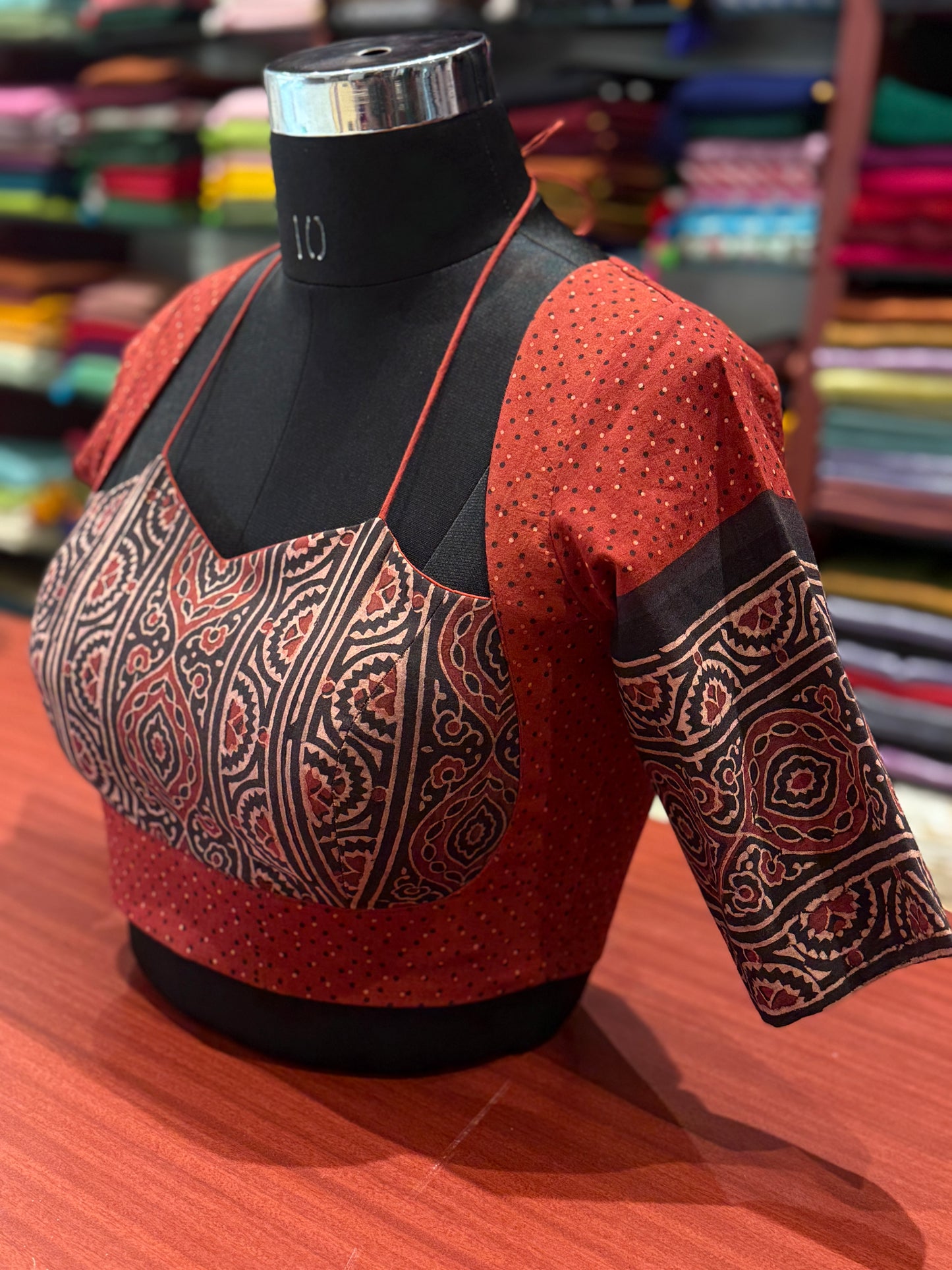 Rooh Rust Ajrakh Blouse