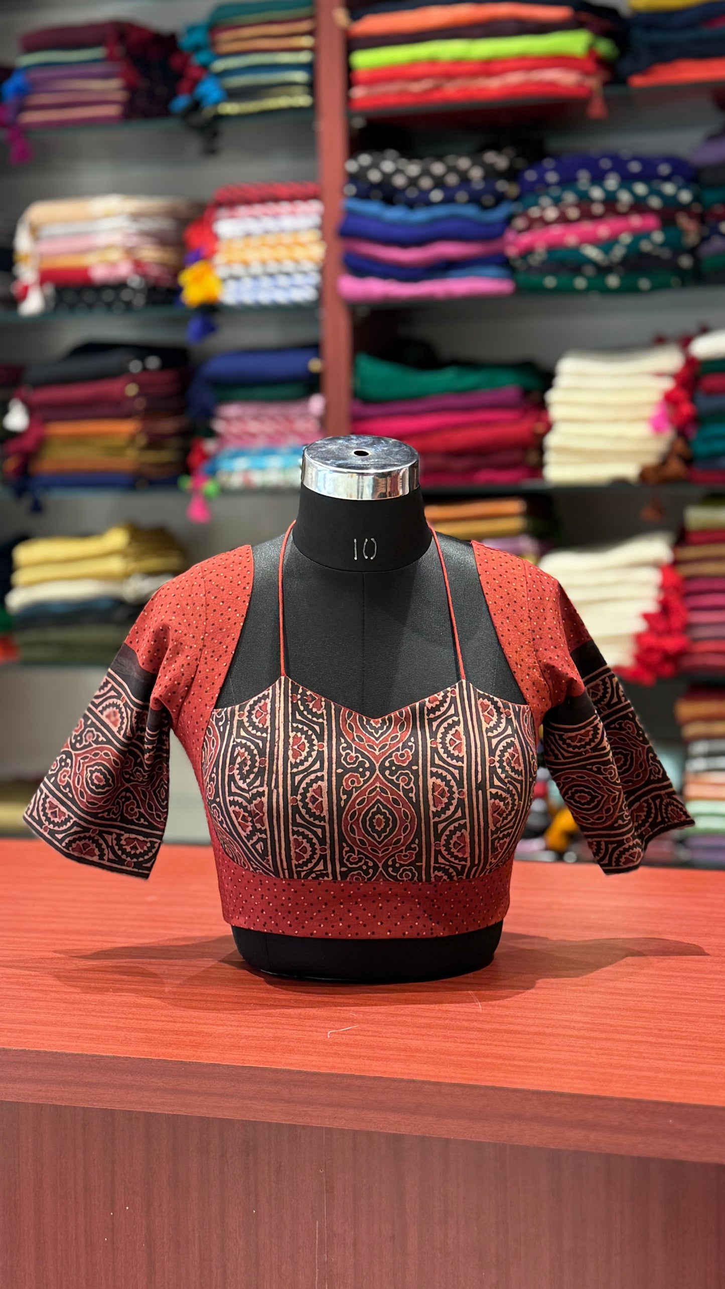 Rooh Rust Ajrakh Blouse