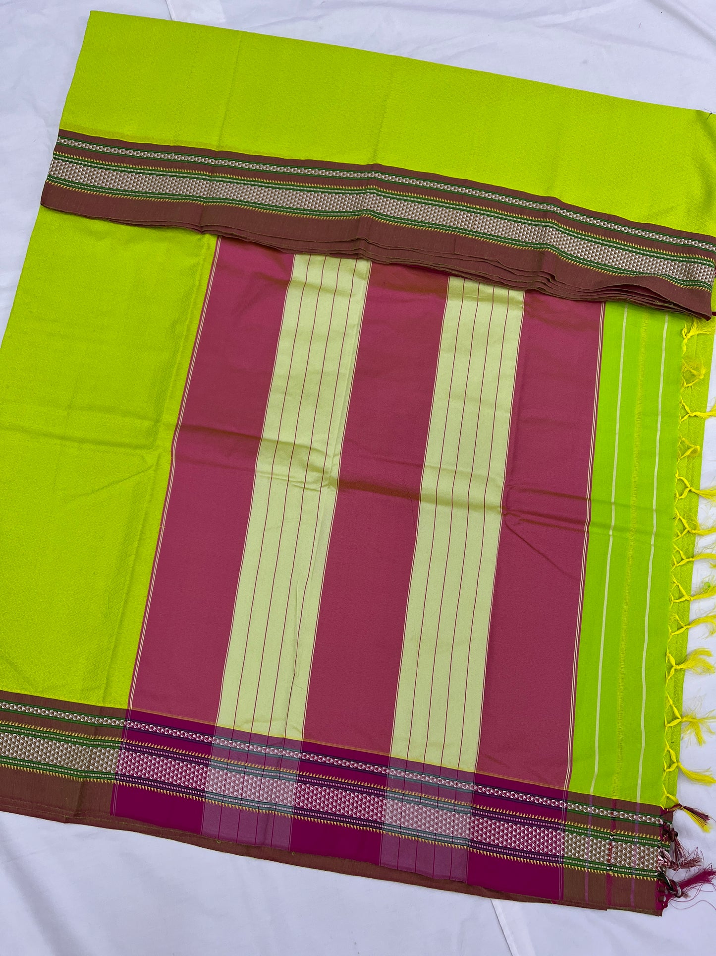 Neon Green Khun Saree
