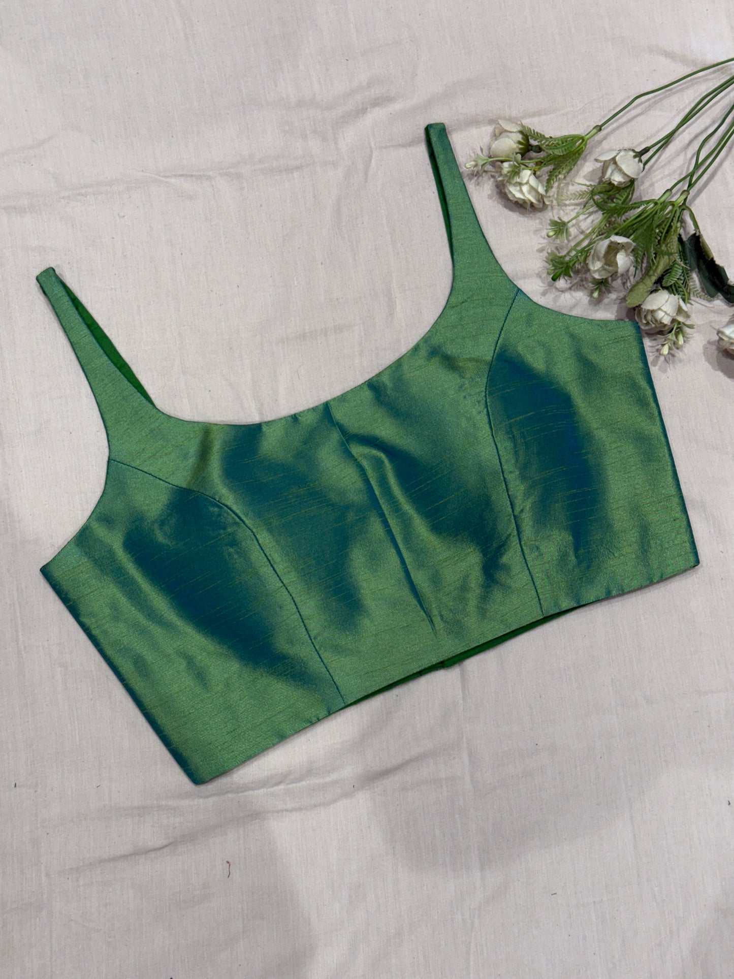 Pista Scoop Neck Raw Silk Blouse