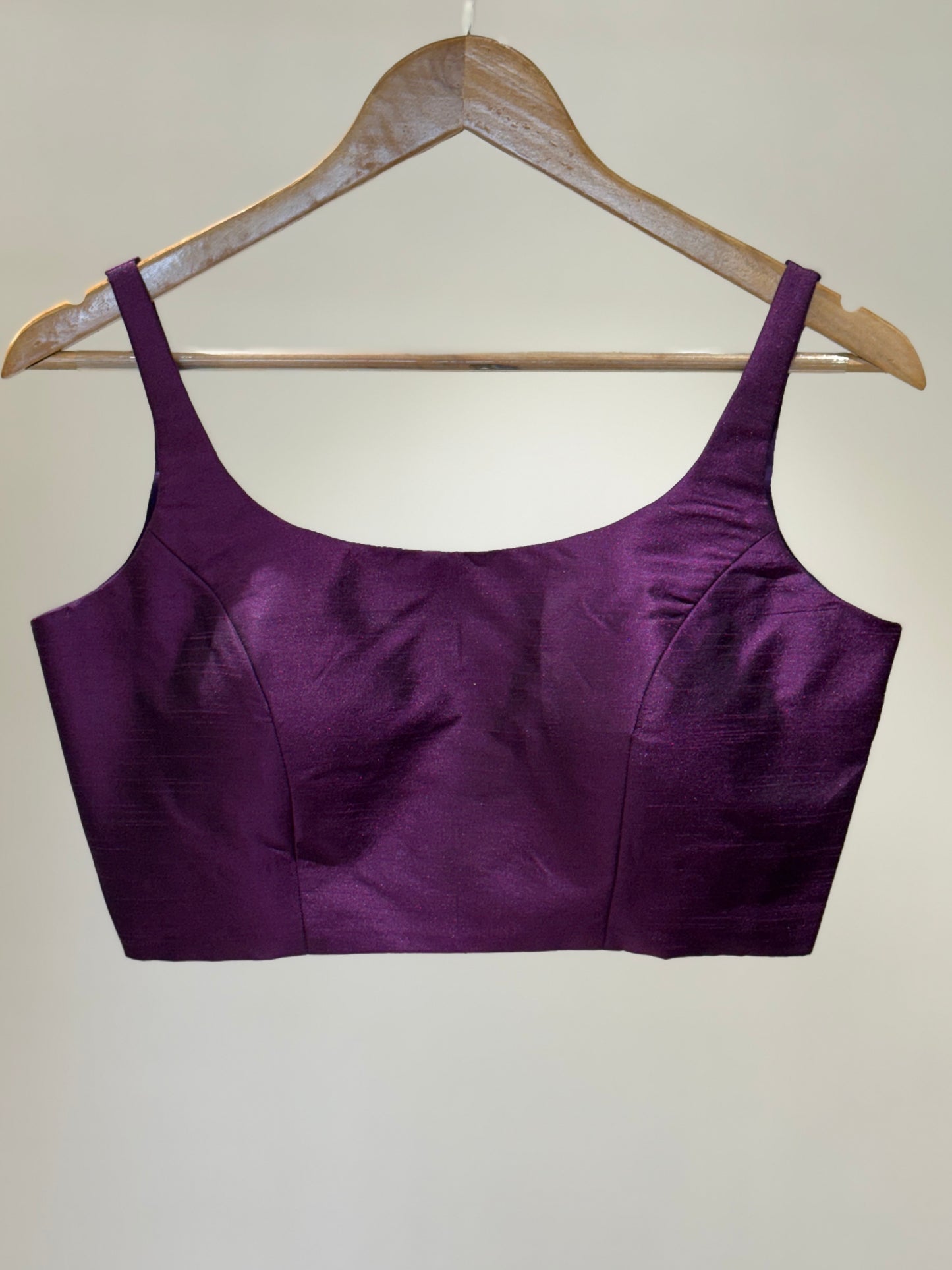 Jamun Scoop Neck Raw Silk Blouse
