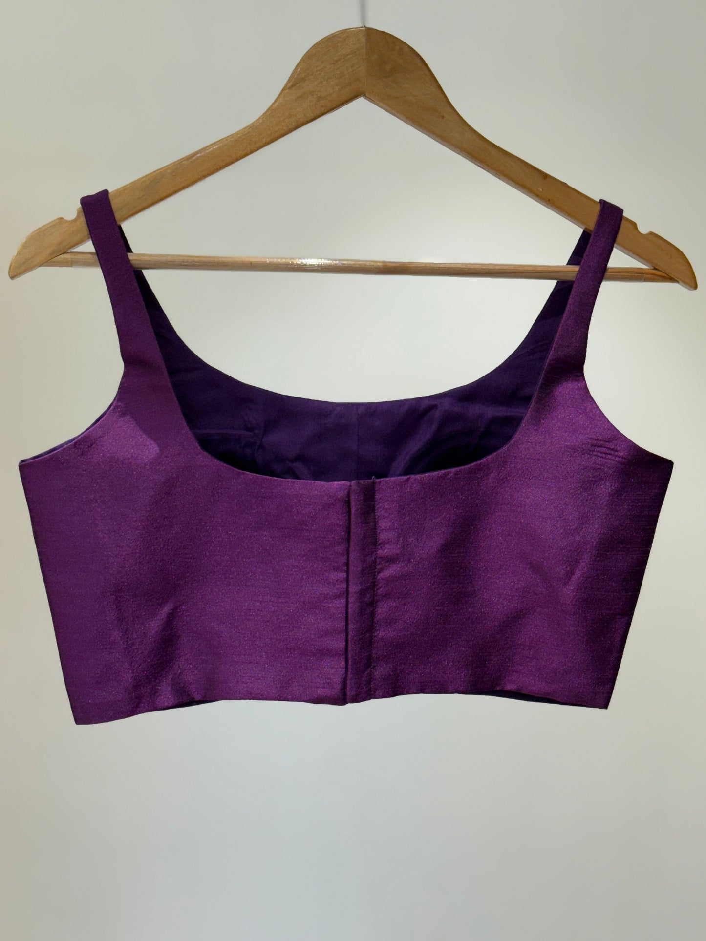Jamun Scoop Neck Raw Silk Blouse
