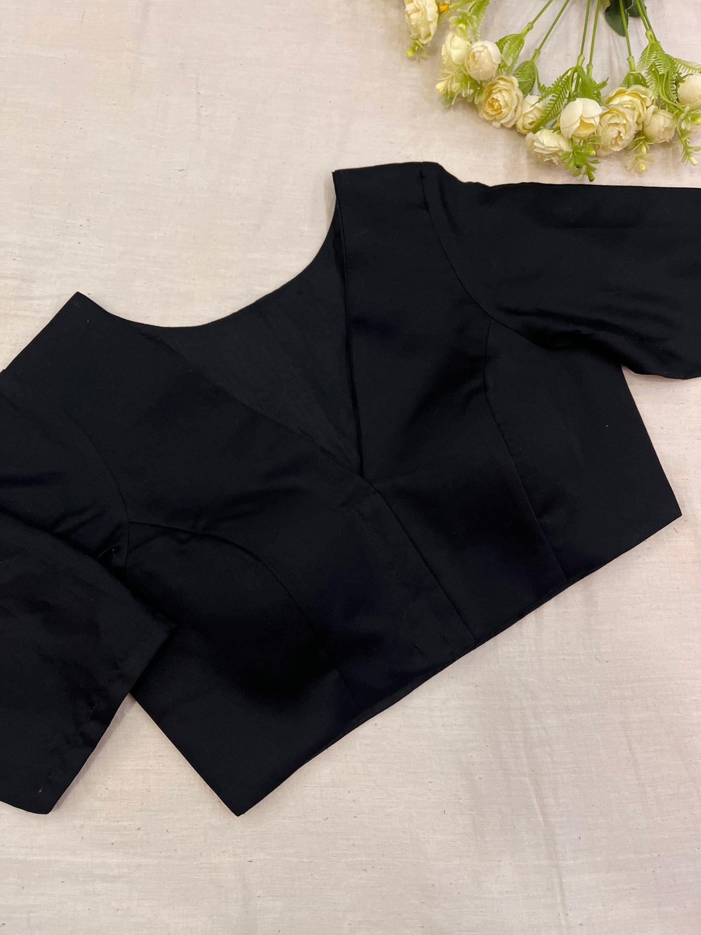 Durga Mata Pujo Black Elbow Sleeves Blouse