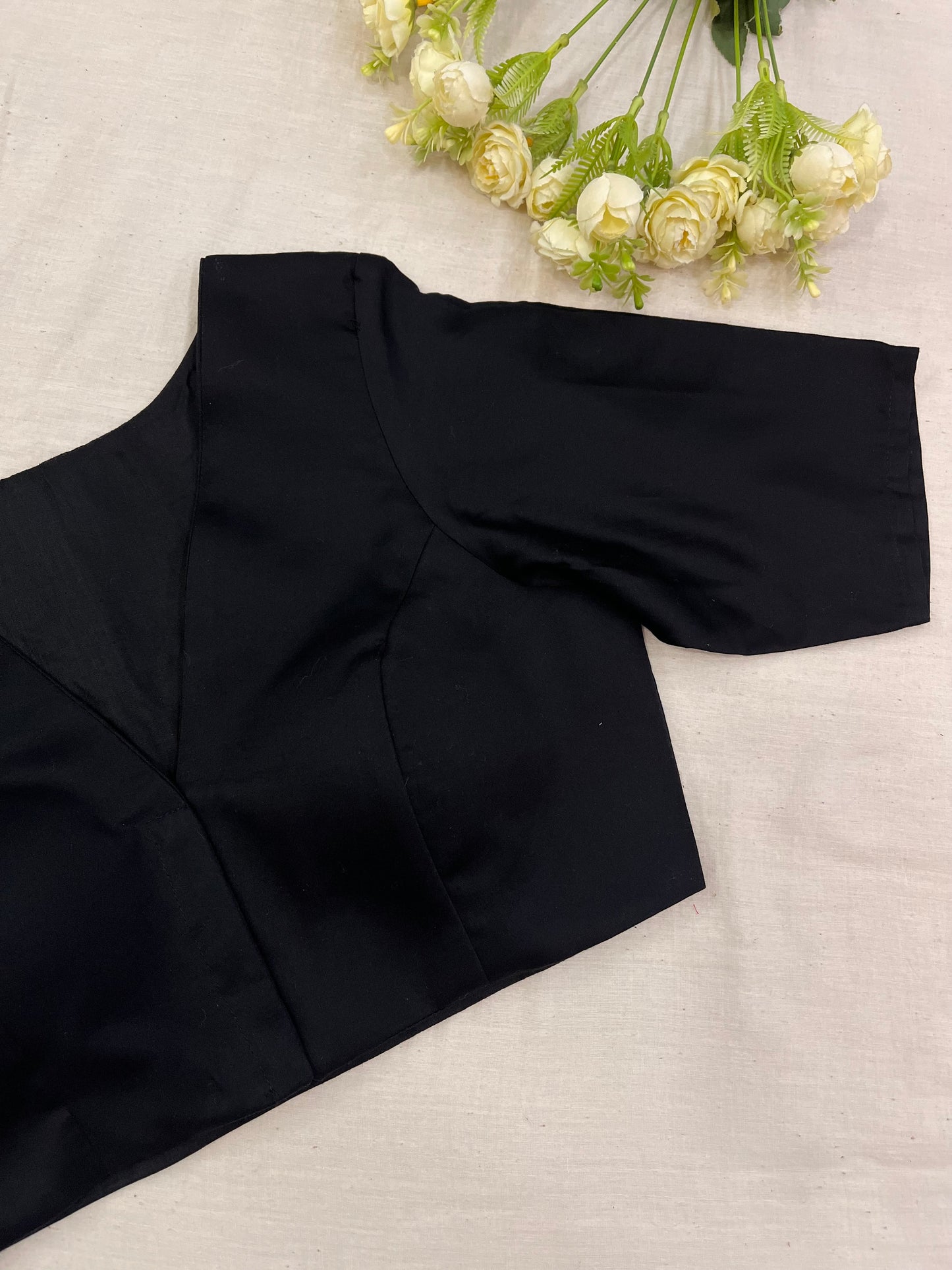 Durga Mata Pujo Black Elbow Sleeves Blouse