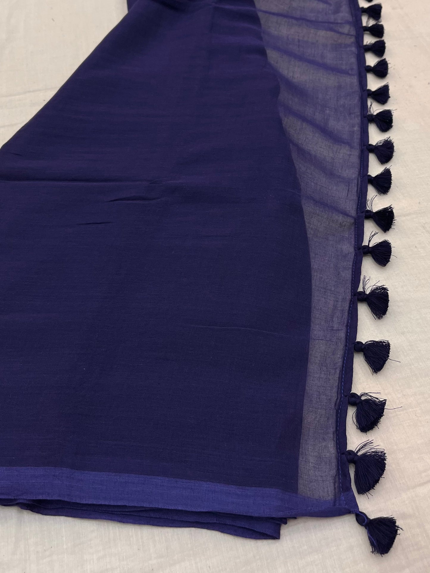 Navy Blue Mulmul Saree