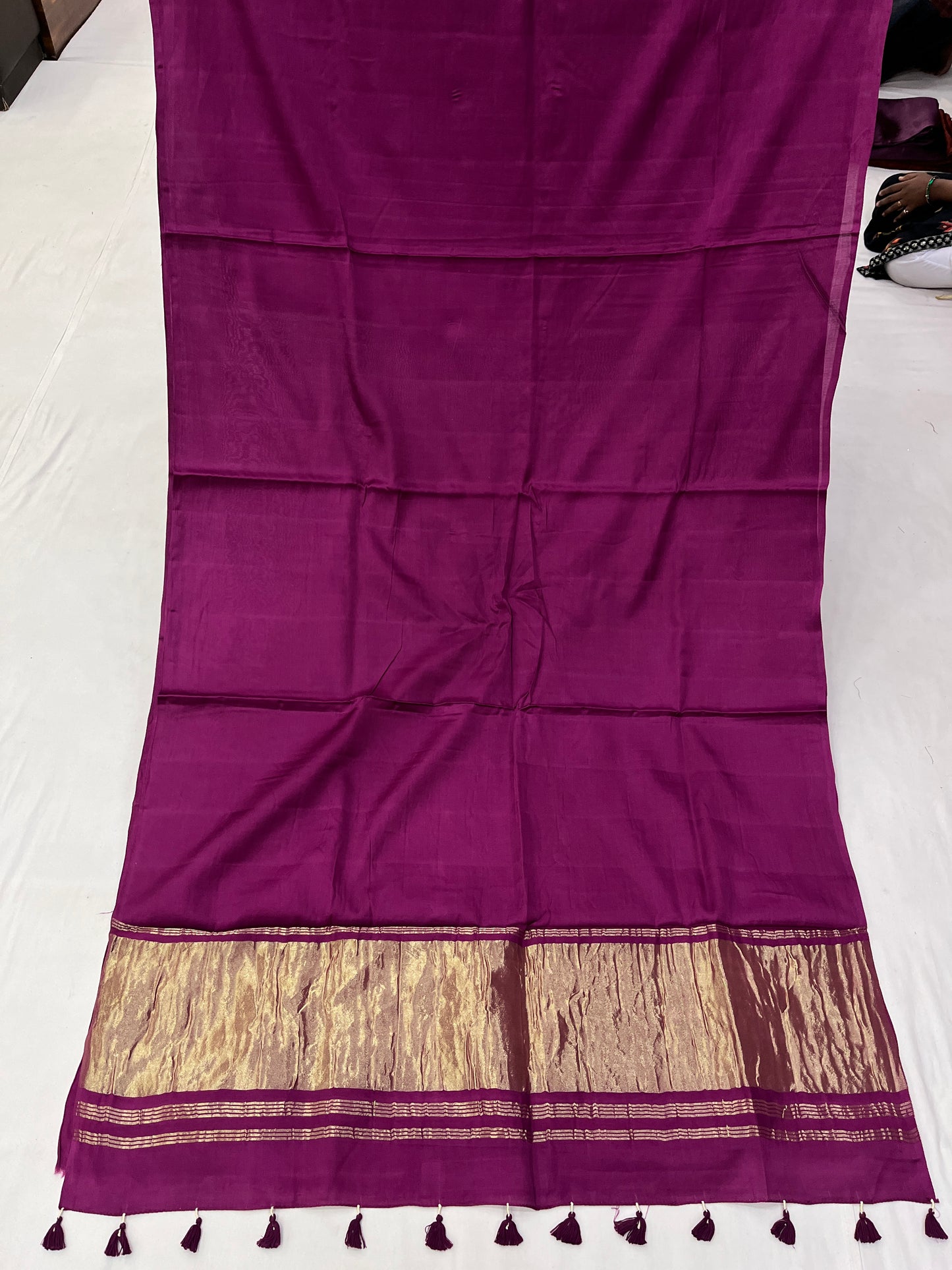 Magenta Modal Silk Lagdi Pallu Saree