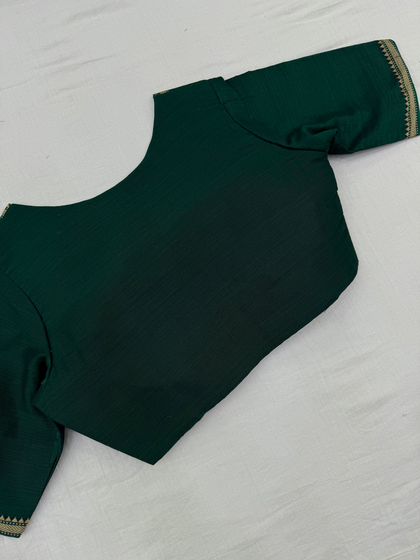 Emerald Green Narayanpet Saree Blouse Co-Ord Set