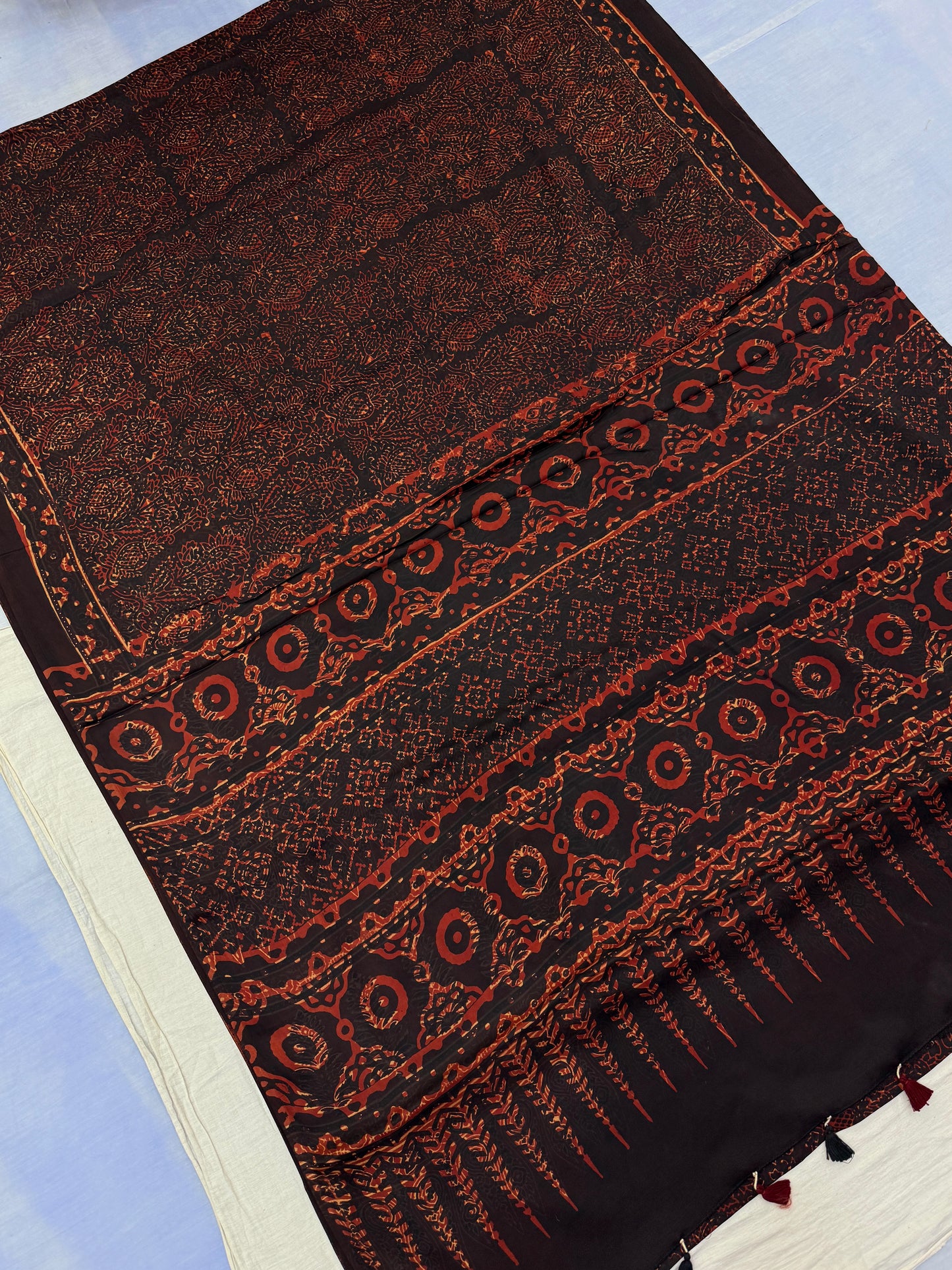 Noorani Ajrakh Modal Silk Saree