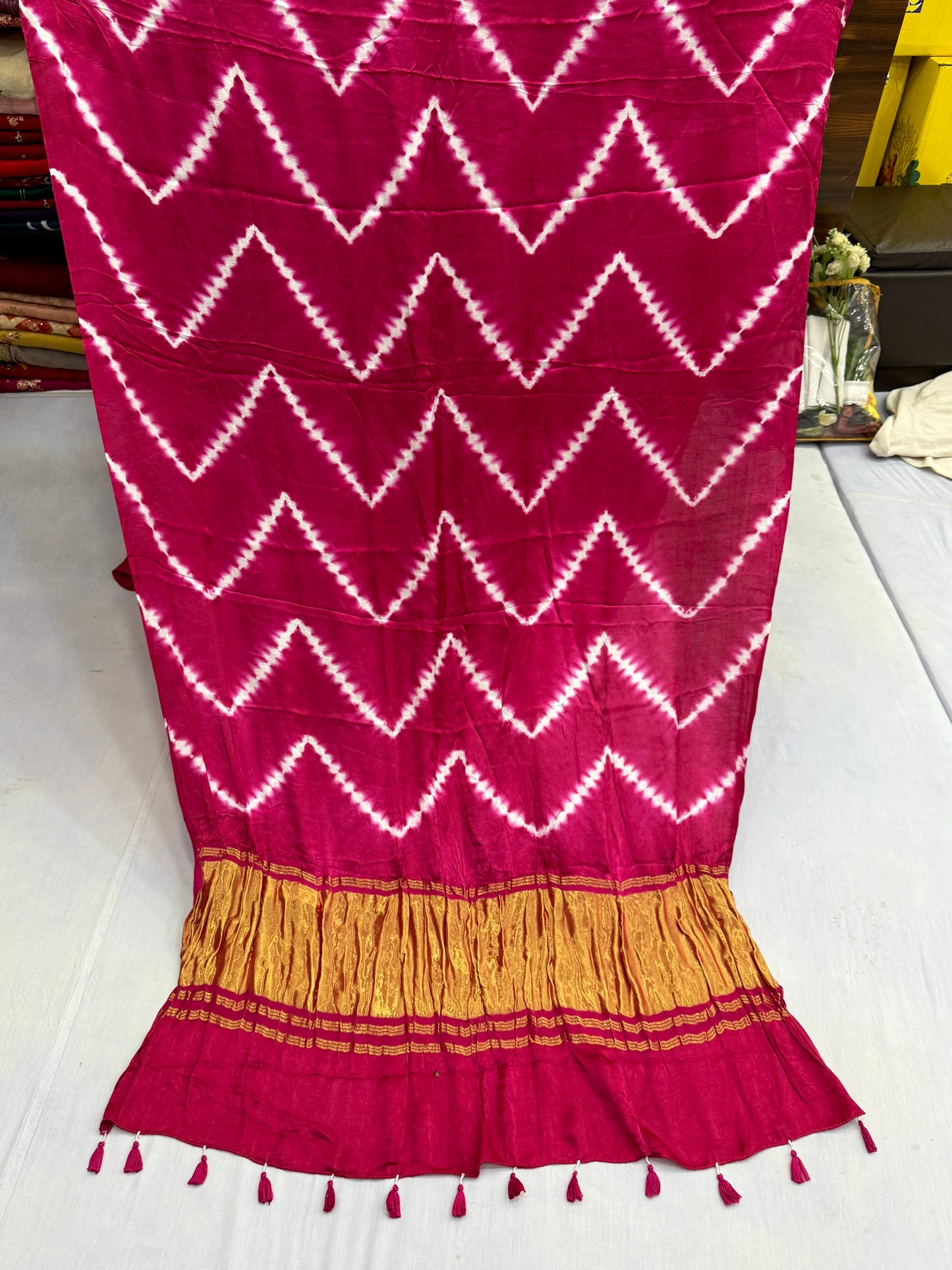 Rani Tarang Lehriya Modal Satin Silk Saree
