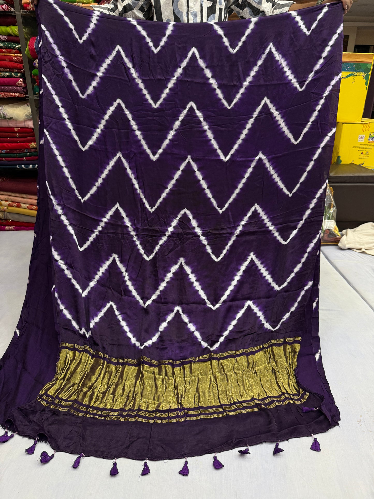 Jamuni Tarang Lehriya Modal Satin Silk Saree