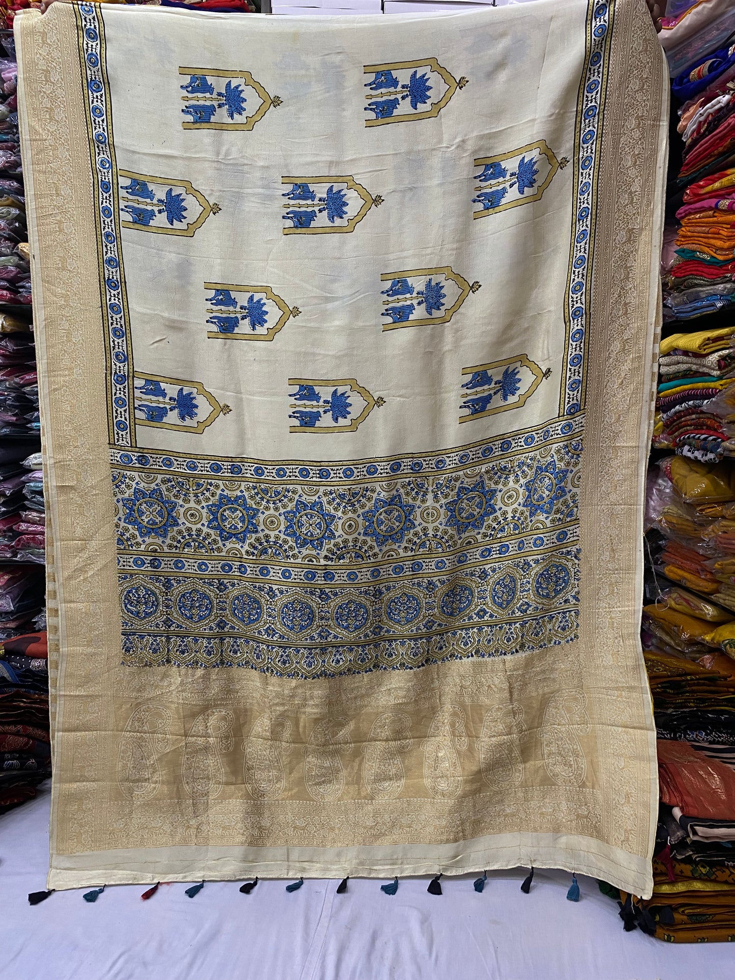 Ajrakh Dola Silk Saree 02